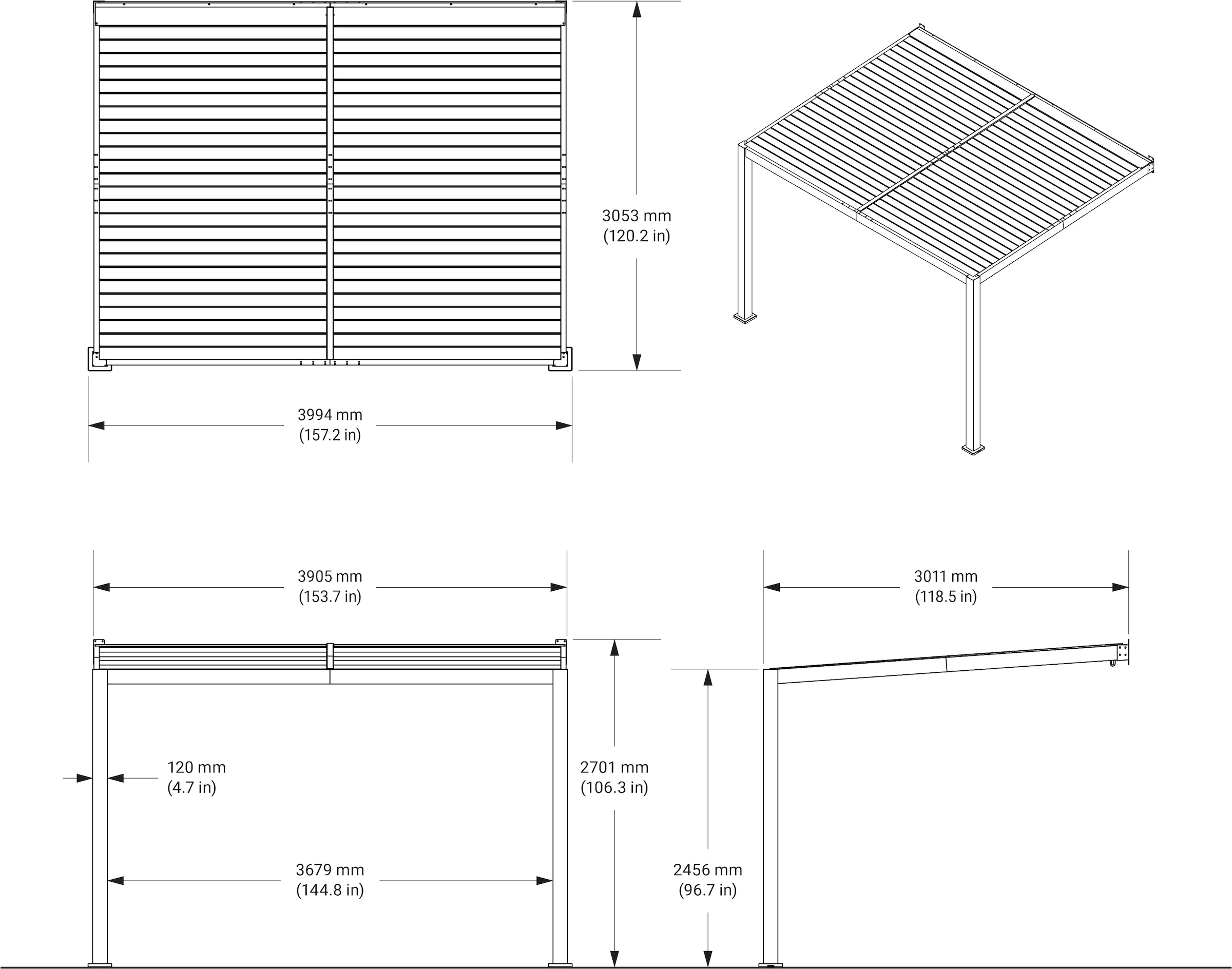 Sojag Terrassendach »Terrassenüberdachung Hana 1013 Schwarz« Mit individuell verstellbaren Lamellen