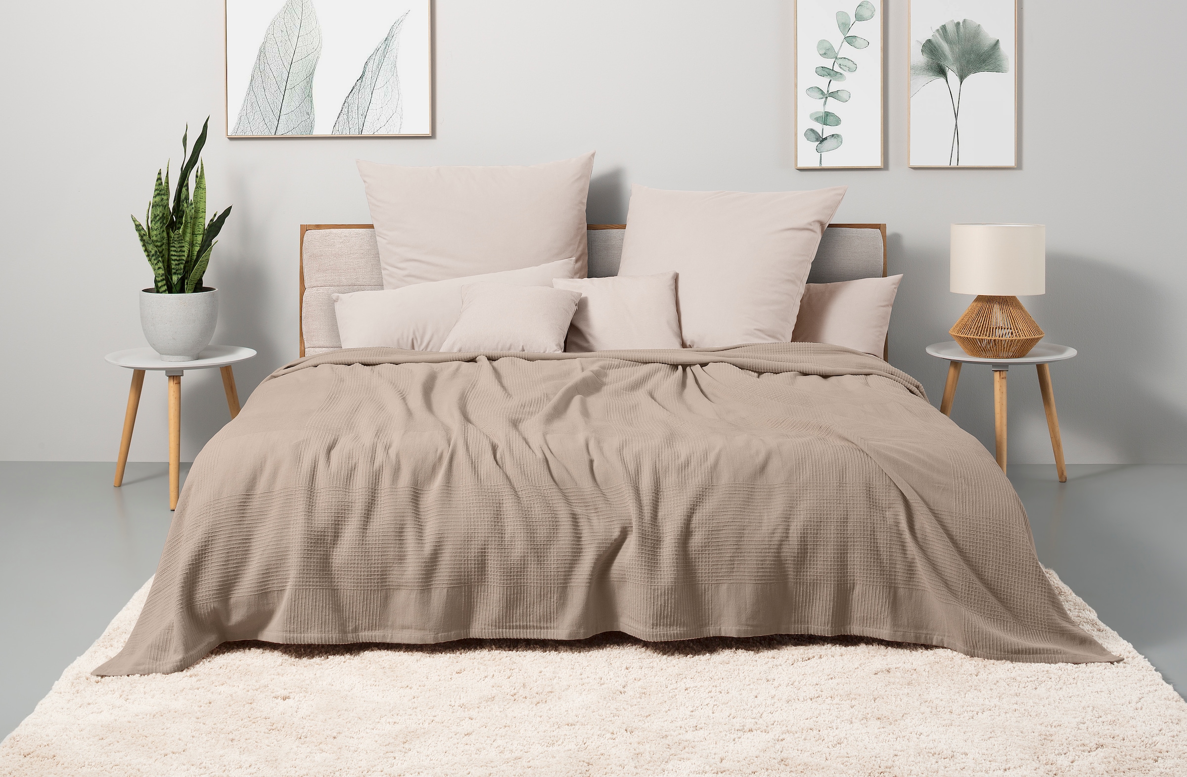 OTTO home Tagesdecke "Mira" leichte Tagesdecke aus 100% Baumwolle, uni Überwurf, ohne Füllung