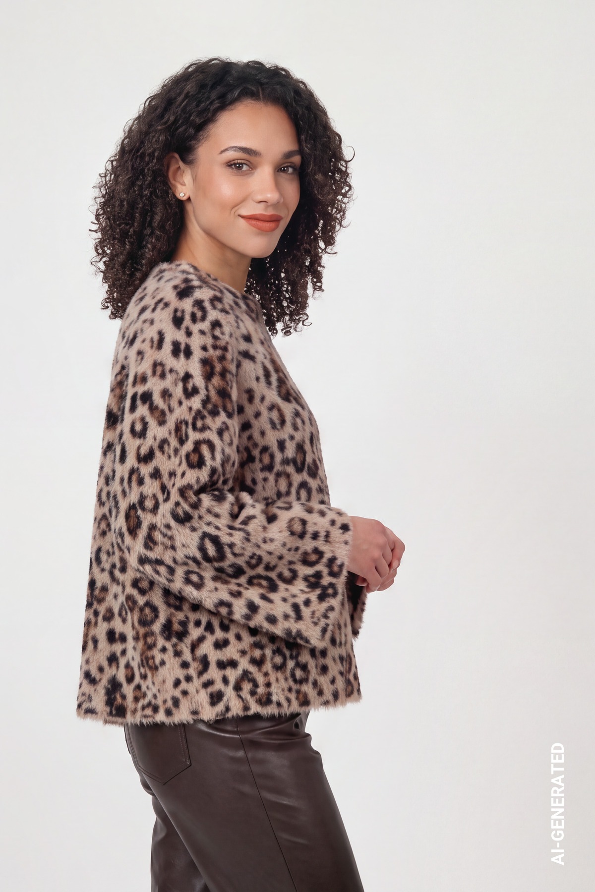 Monari Rundhalspullover Regular fit mit Leomuster
