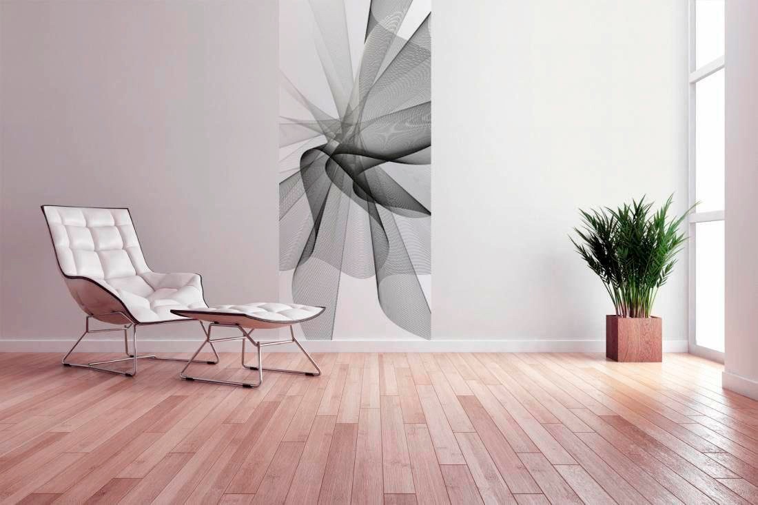 living walls Fototapete »3D Grafik«, Fototapete Textiloptik Schwarz Weiß 1,00 m x 2,80 m Vliestapete