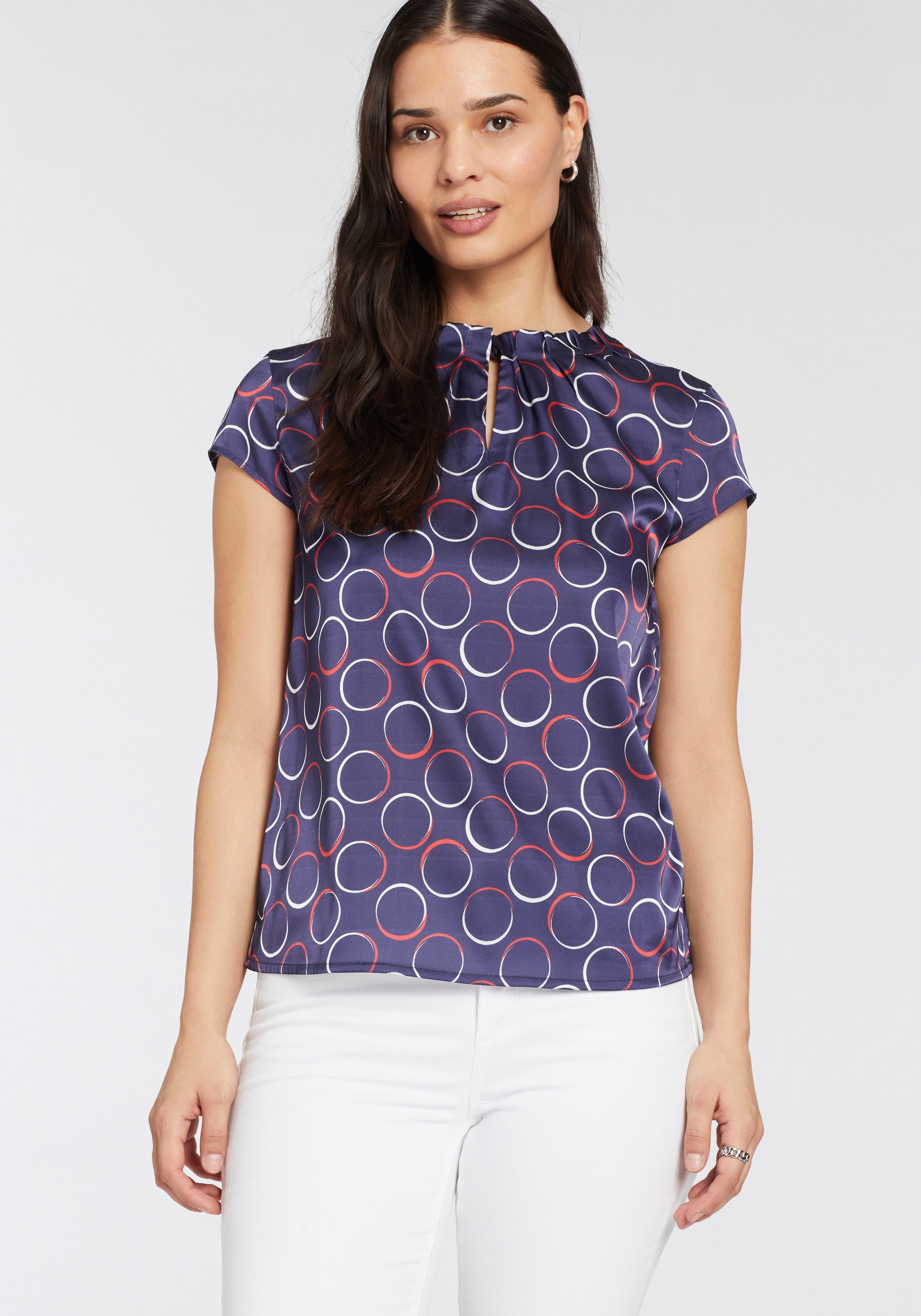 HECHTER PARIS Druckbluse, mit Raffung am Hals günstig online kaufen