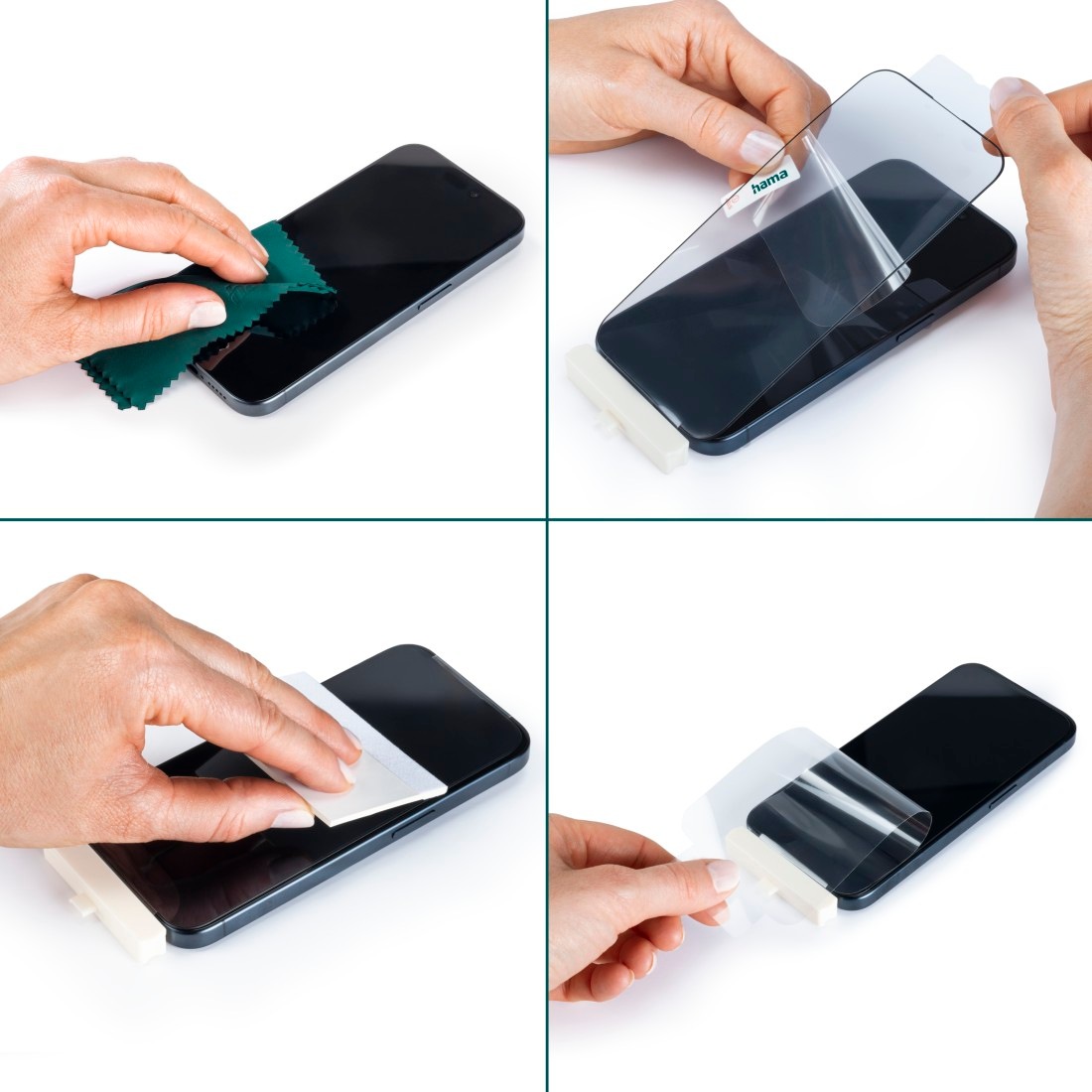 Hama Displayschutzglas »Handy-Schutzglas "Super Hybrid" für Apple iPhone 17, Montagehilfe« High-End-Schutzglas mit D3O®-Lizenz