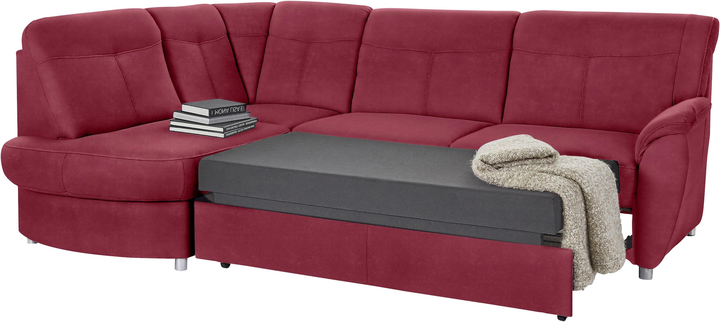 sit&more Ecksofa »Sonoma L-Form«, wahlweise mit Bettfunktion und Bettkasten