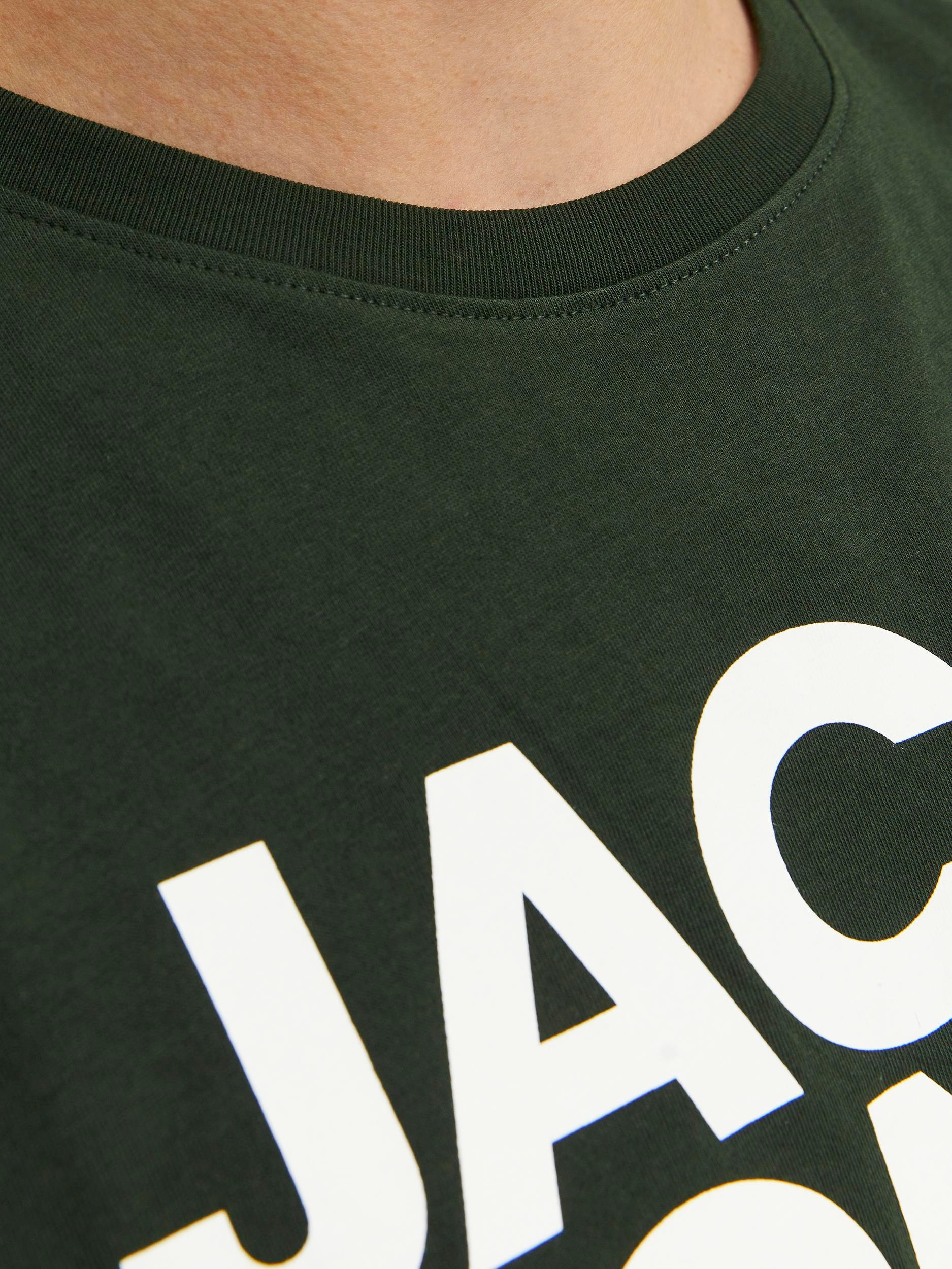 Jack & Jones Rundhalsshirt »JJECORP mit Logo-Print und klassischem Rundhals«, mit Rundhalsausschnitt