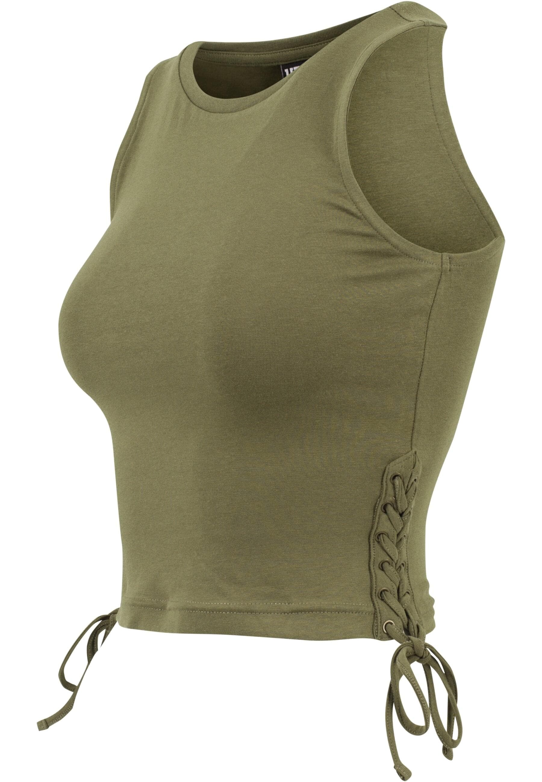 URBAN CLASSICS Muskelshirt »Urban Classics Damen Ladies Lace Up Cropped Top«, (1 tlg.)