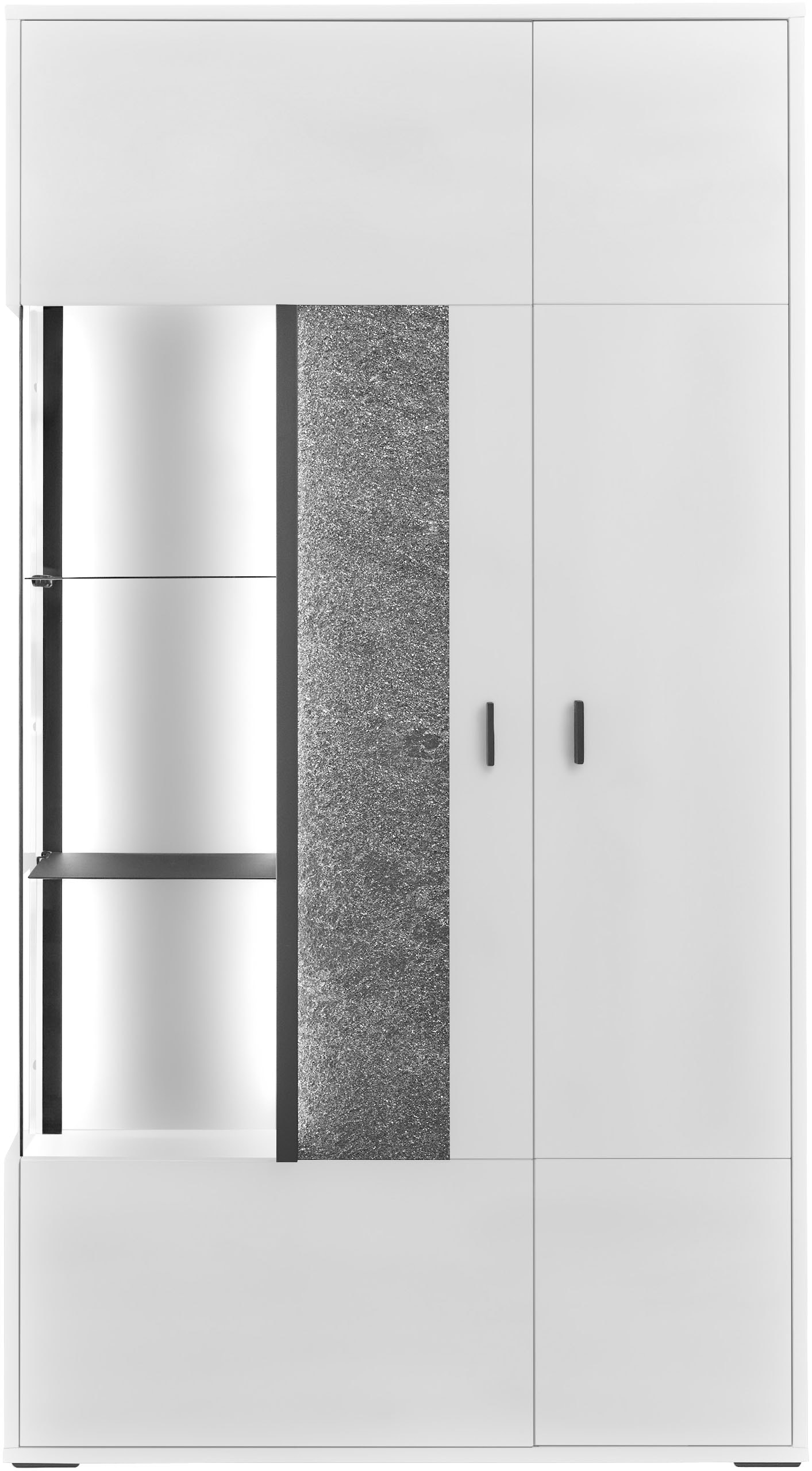 set one by Musterring Vitrine »Deltona«, mit Sandsteinelement, inkl. Beleuchtung, zwei Farben, B94 x H170 cm