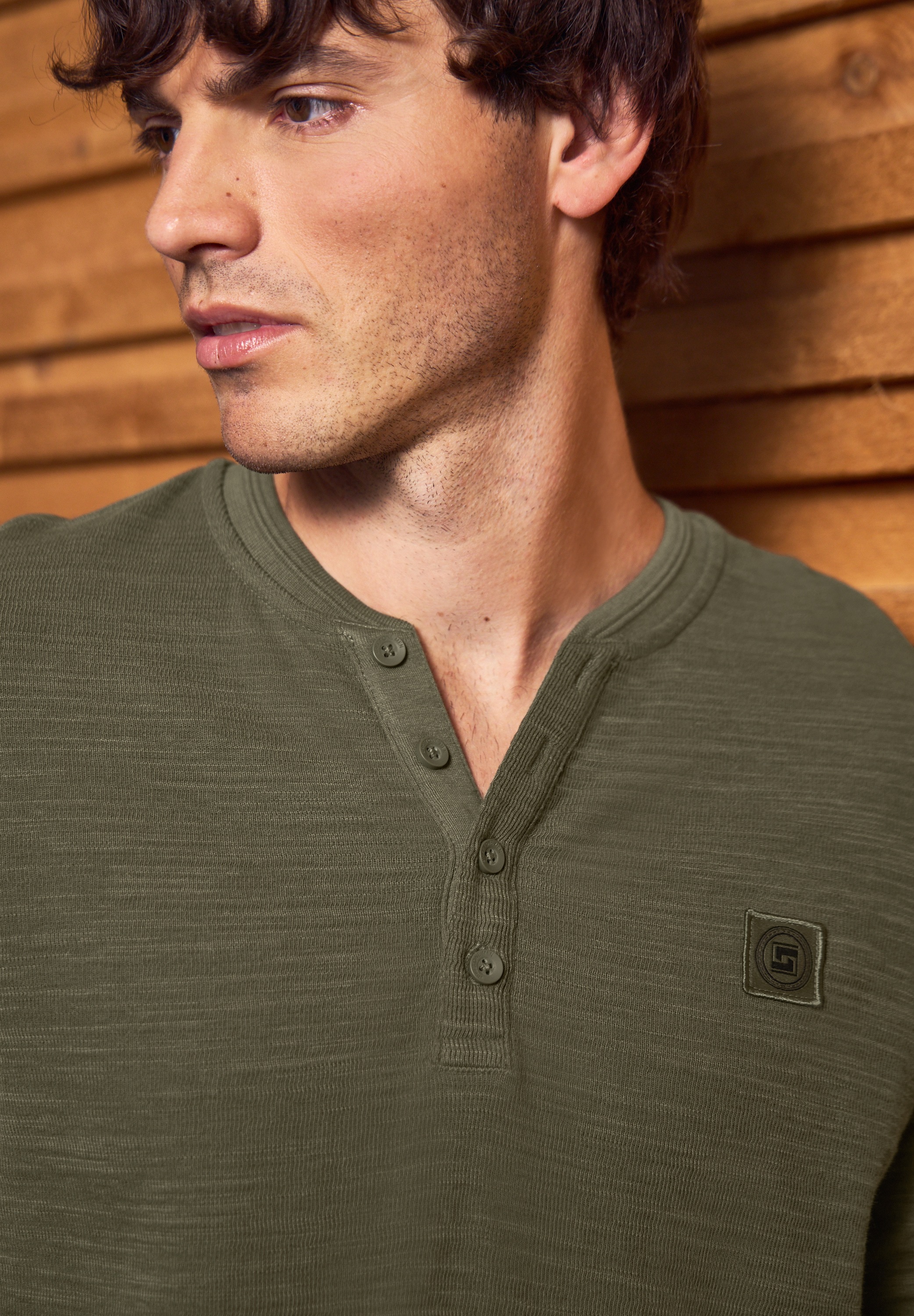 STREET ONE MEN Langarmshirt im soften Baumwoll-Mix