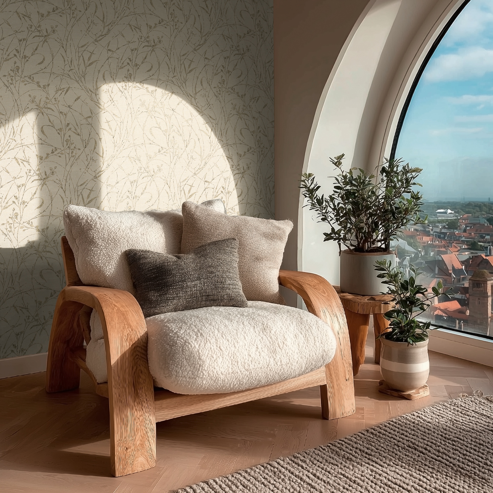living walls Vliestapete "Vibes & Styles Fee – Wild Free Vliestapete" floral leicht strukturiert Filigranes Gräserdesign mit feinen Linien und dezentem Glanzeffekt