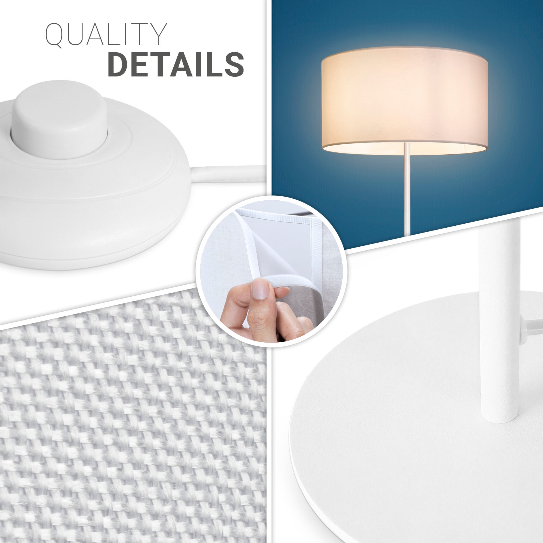 Paco Home Stehlampe »LUCA CANVAS UNI COLOR«, Leuchtmittel E27 | ohne Leuchtmittel, Lampenschirm Stoff Wohnzimmer Leselampe Büro E27 Stehlampe Skandi