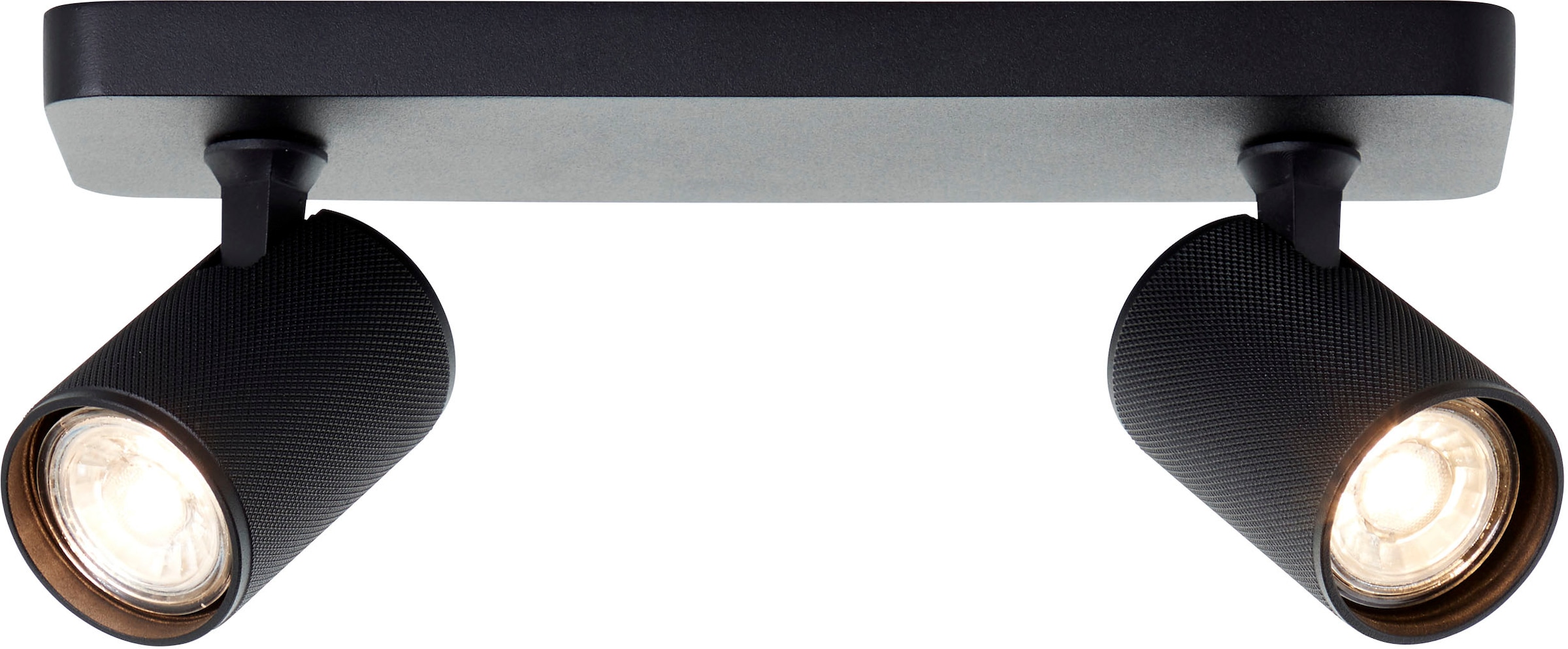Brilliant Deckenstrahler »Marty«, 2 flammig-flammig, Spotbalken schwenkbar, 12x31x9  cm, GU10, 345lm, 3000K, Metall, schwarz | BAUR