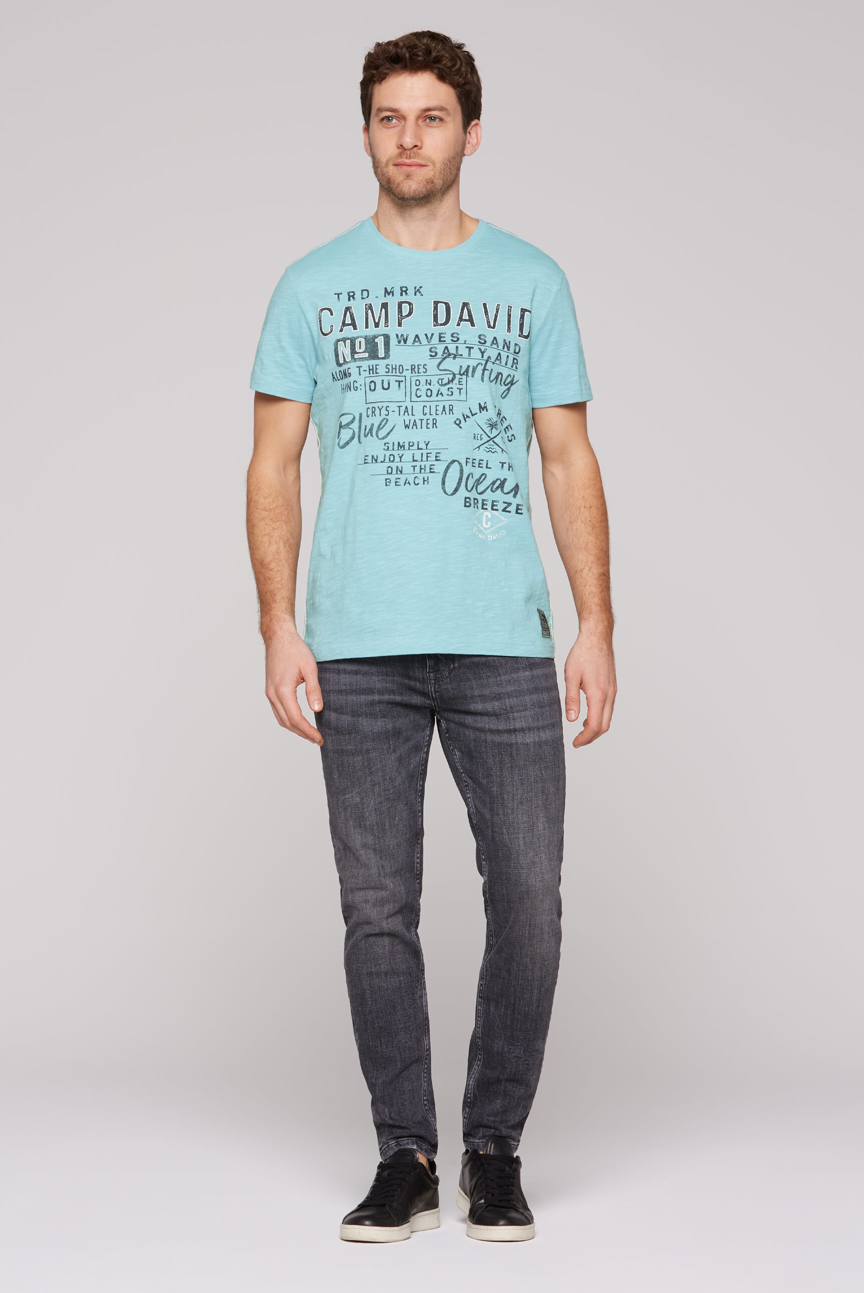 CAMP DAVID Rundhalsshirt, aus Baumwolle