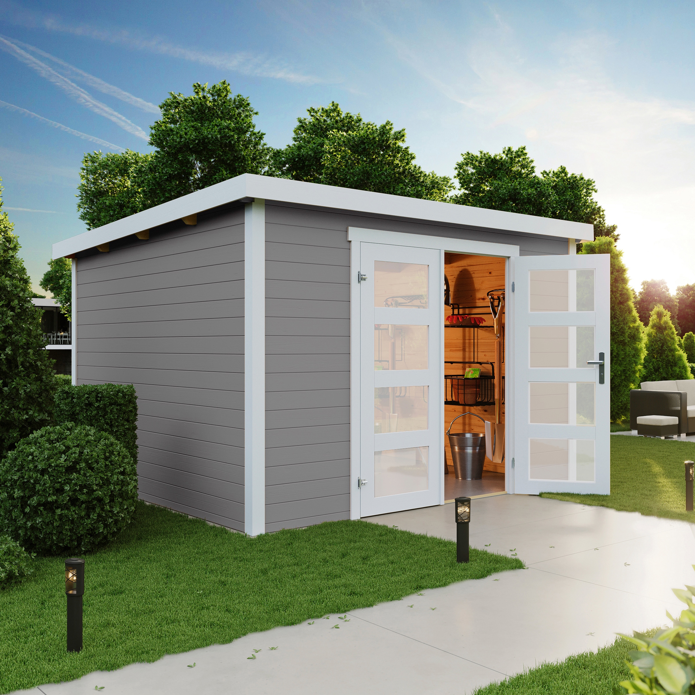 LASITA MAJA Gartenhaus "Zambezi 7" Blockbohlenhaus 28mm