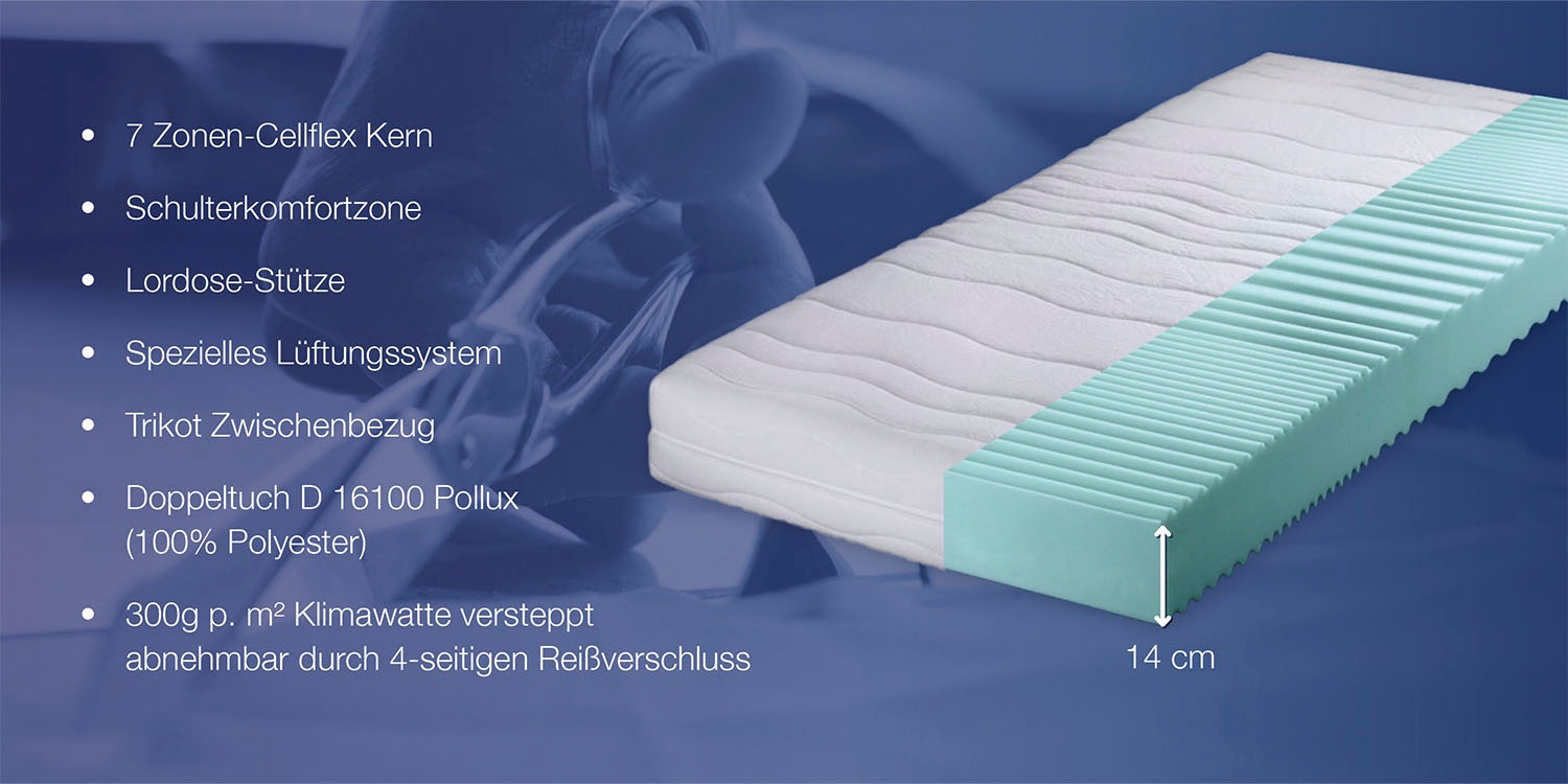 Murmelland Komfortschaummatratze "ML 14" 14 cm hoch Raumgewicht: 25 kg/m³ 1 günstig online kaufen