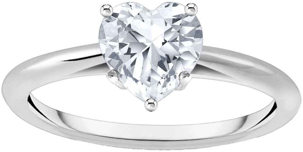Fingerring THOMAS SABO "Schmuck Silber 925 Ring in Herzform" Gr. 58, silber (silberfarben, kristallweiß), Fingerringe, Damen, 58, Silber 925 (recycelt), 2mm, Fingerring, mit Zirkonia (synth.)