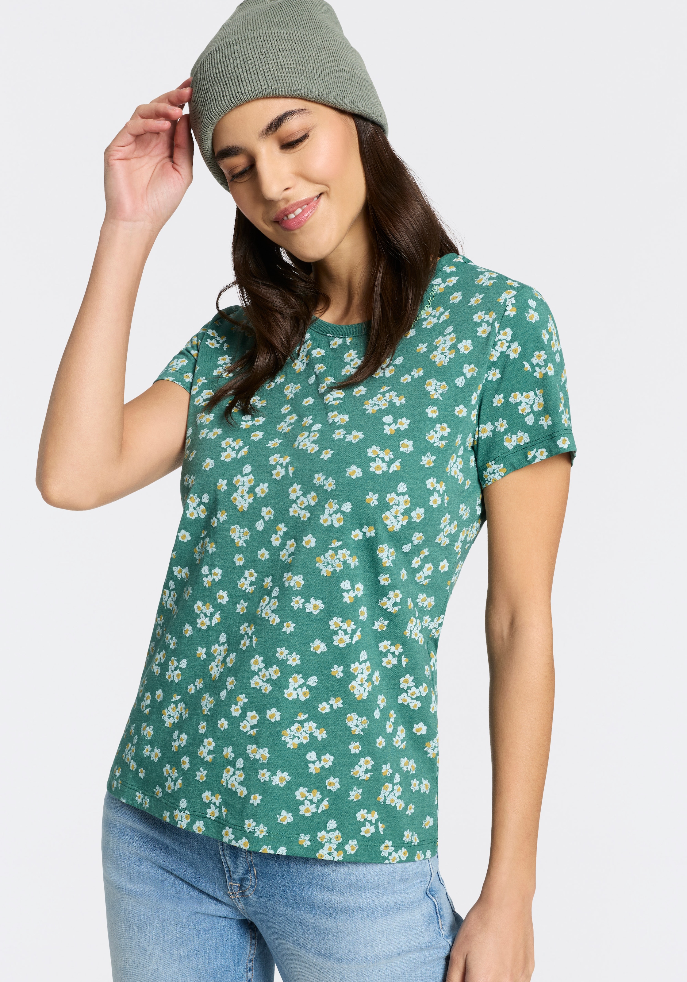 Ragwear Kurzarmshirt "MINTTA FLOWER O" mit sommerlichem Print