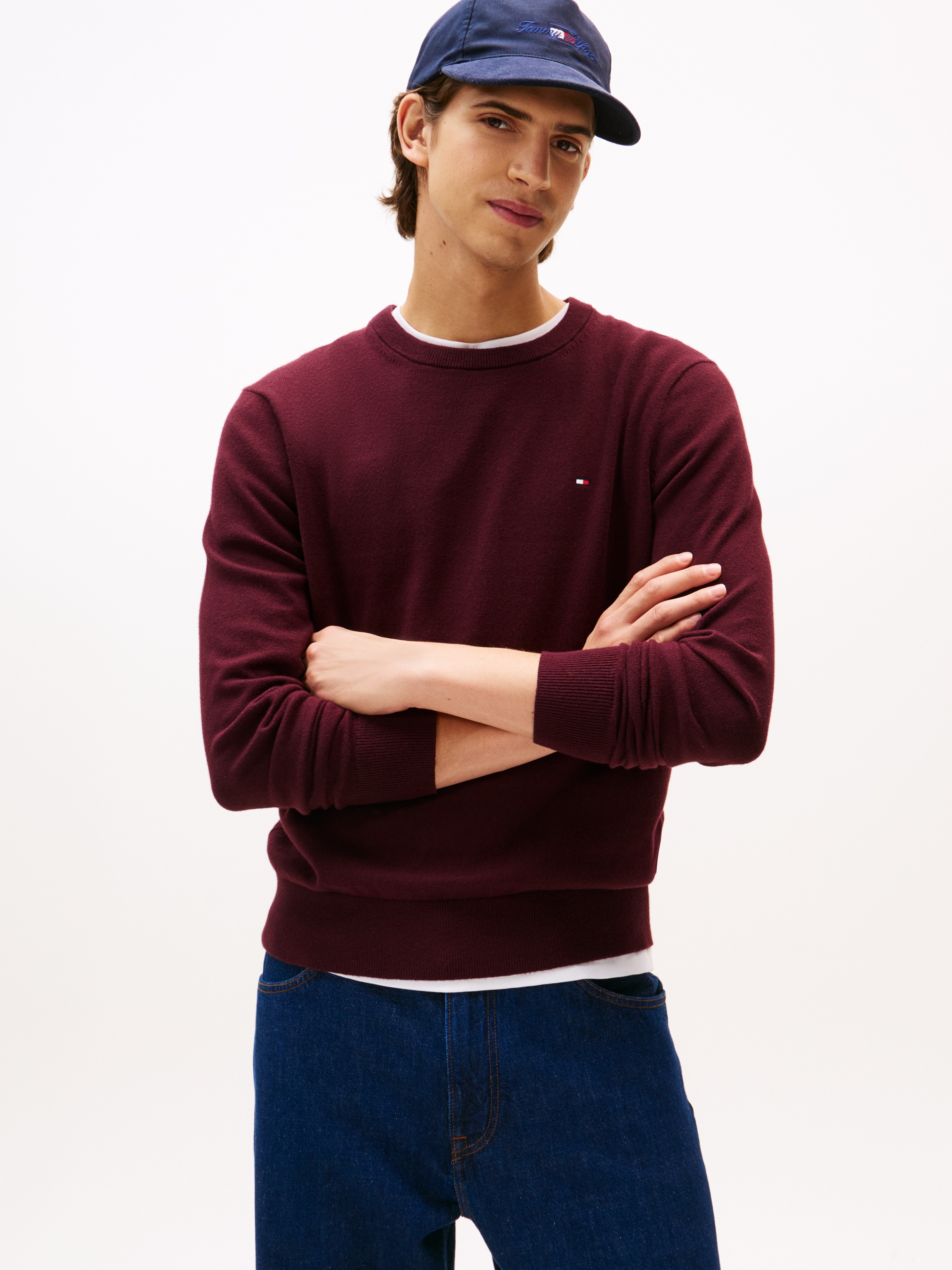 Tommy Hilfiger Rundhalspullover "PIMA ORG CTN CASHMERE CREW NECK" günstig online kaufen