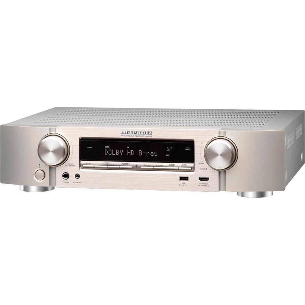 Marantz AV-Receiver »NR1510«, 5.1, (WLAN-LAN (Ethernet)-Bluetooth 3D-fähig-4k Upscaling-Sleeptimer-USB-Mediaplayer-FM Tuner-Sprachsteuerung-Internetradio-Hi-Res Audio)