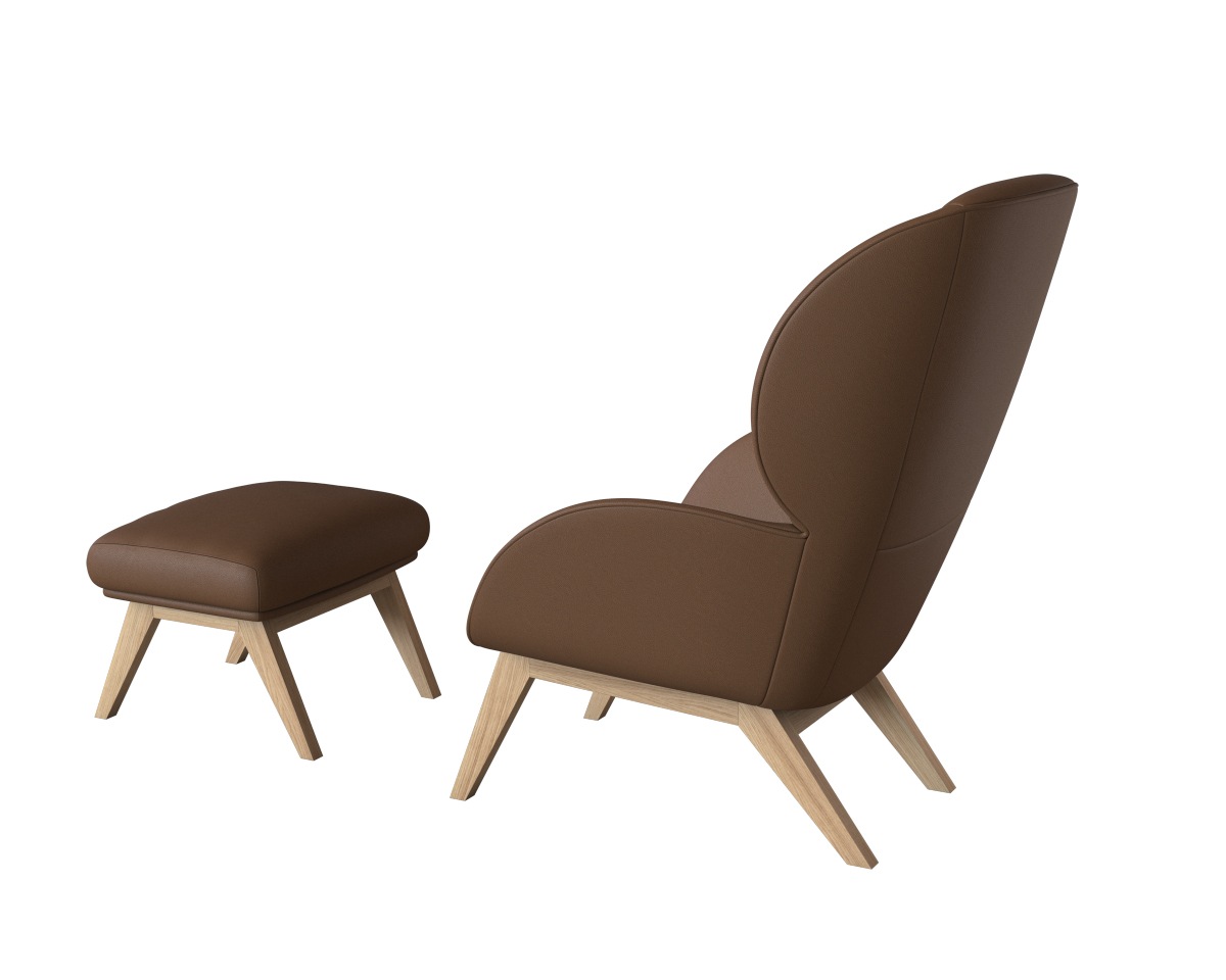 Thumbnail - FLEXLUX Ohrensessel "Adria" Stil & Komfort, organische Form, Fuß Eiche