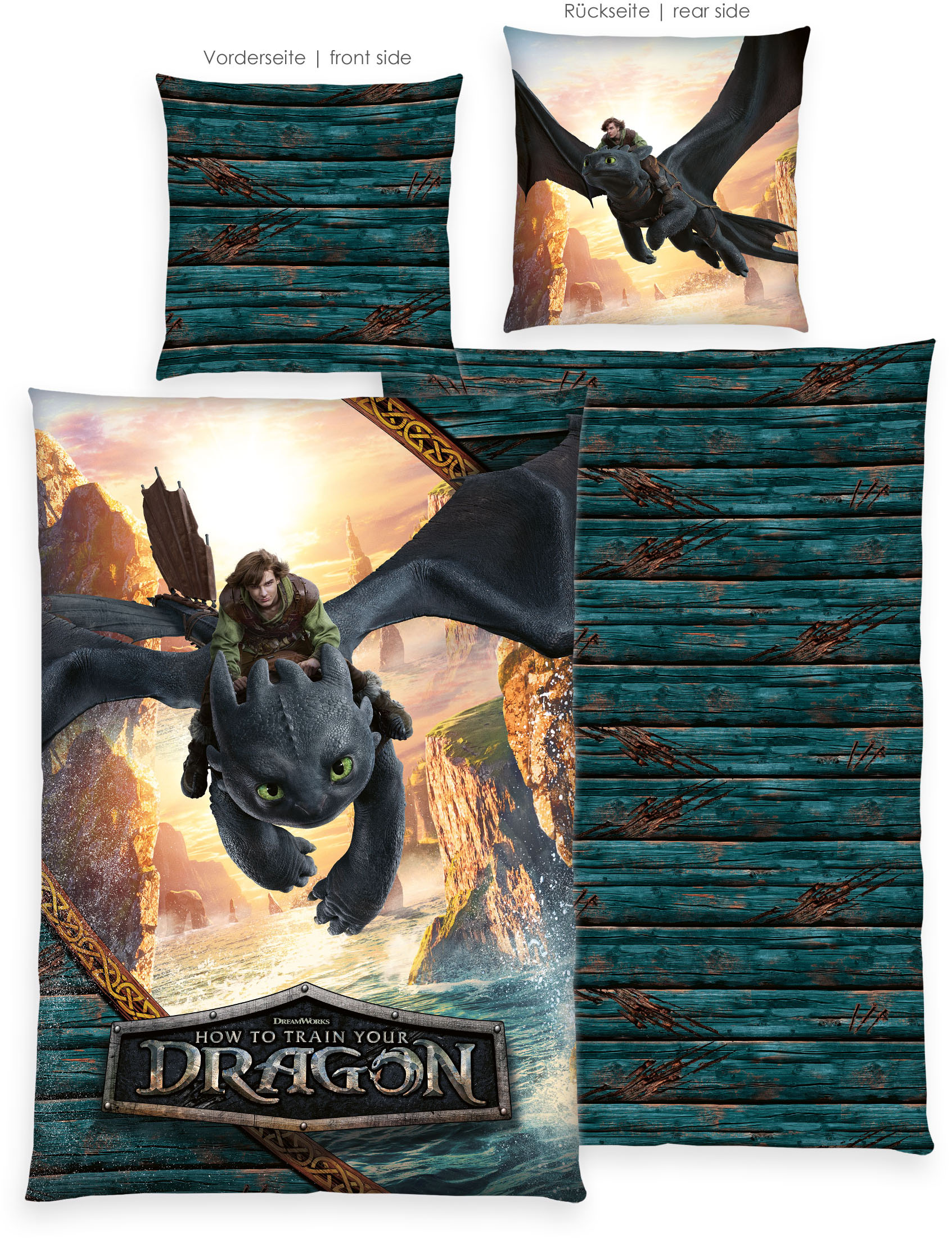 Thumbnail - Bettwäsche "Dragons" 2 Stk. Wendebettwäsche