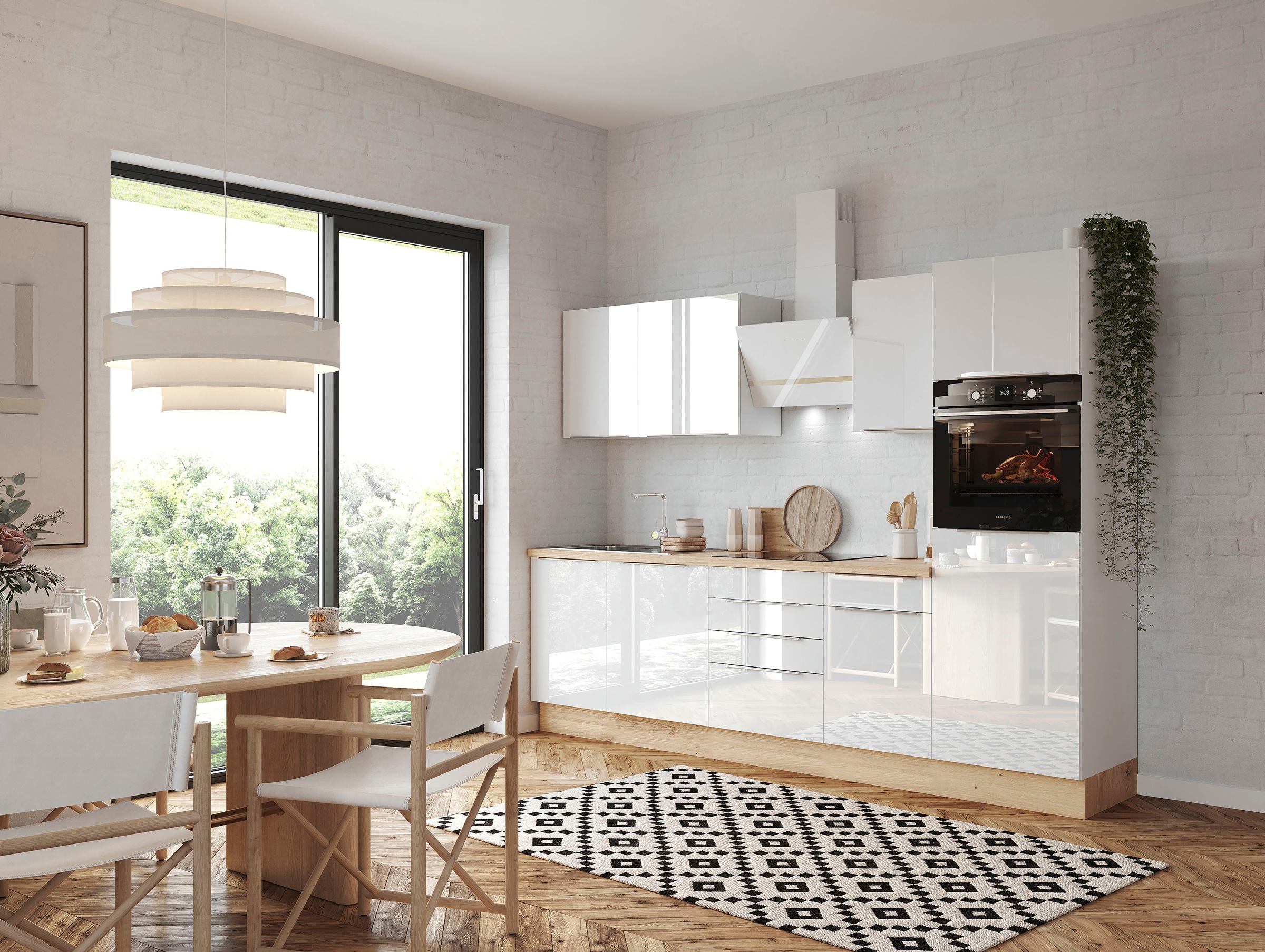 RESPEKTA Küchenzeile »Safado aus der Serie Marleen«, Breite 280 cm, hochwertige Ausstattung wie Soft Close Funktion