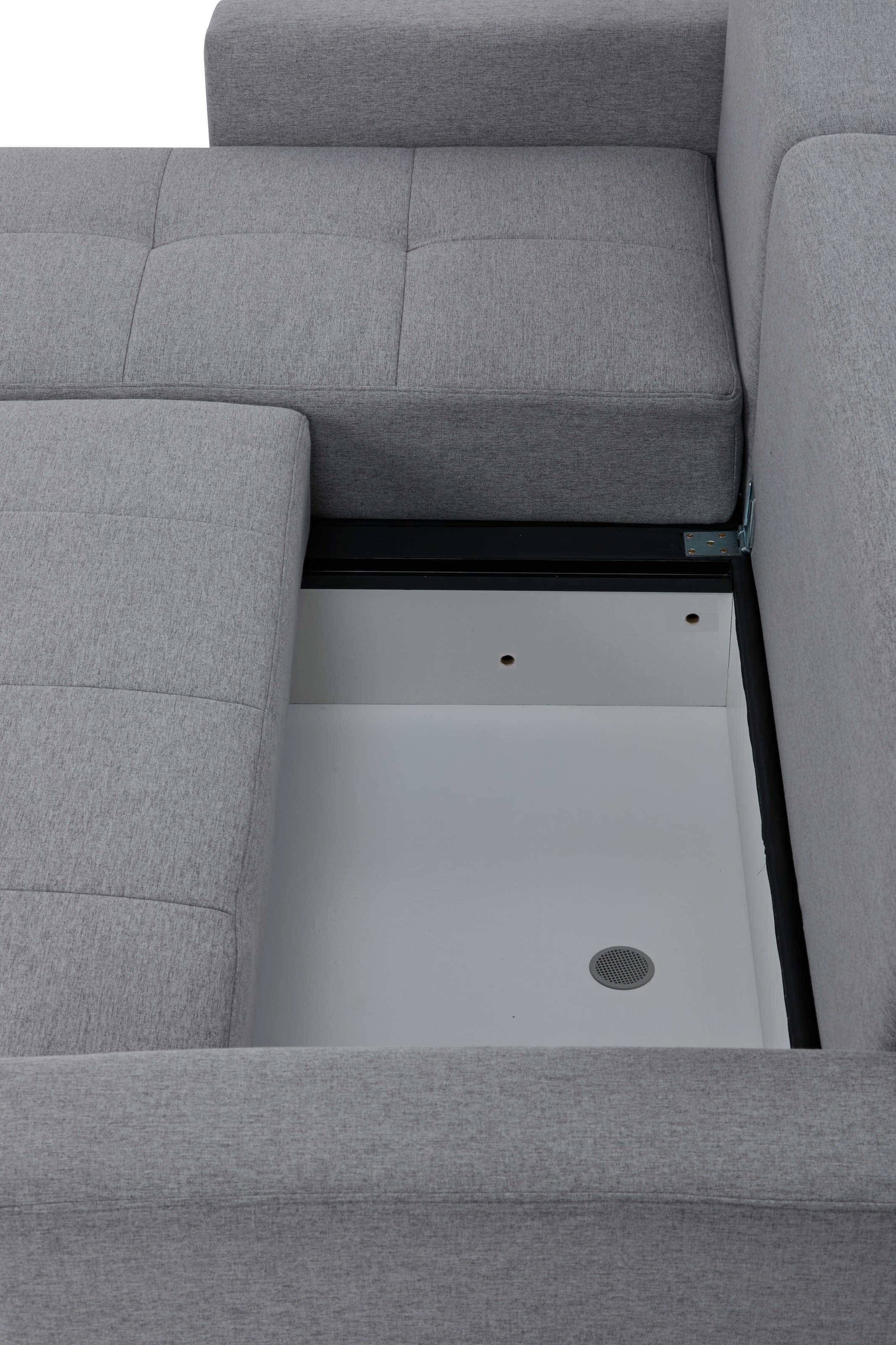 INOSIGN Ecksofa »KILLAM, 217 cm, L-Form, mit Schlaffunktion u. Bettkasten«, Recamiere rechts / links montierbar, in Cord und Webstoff