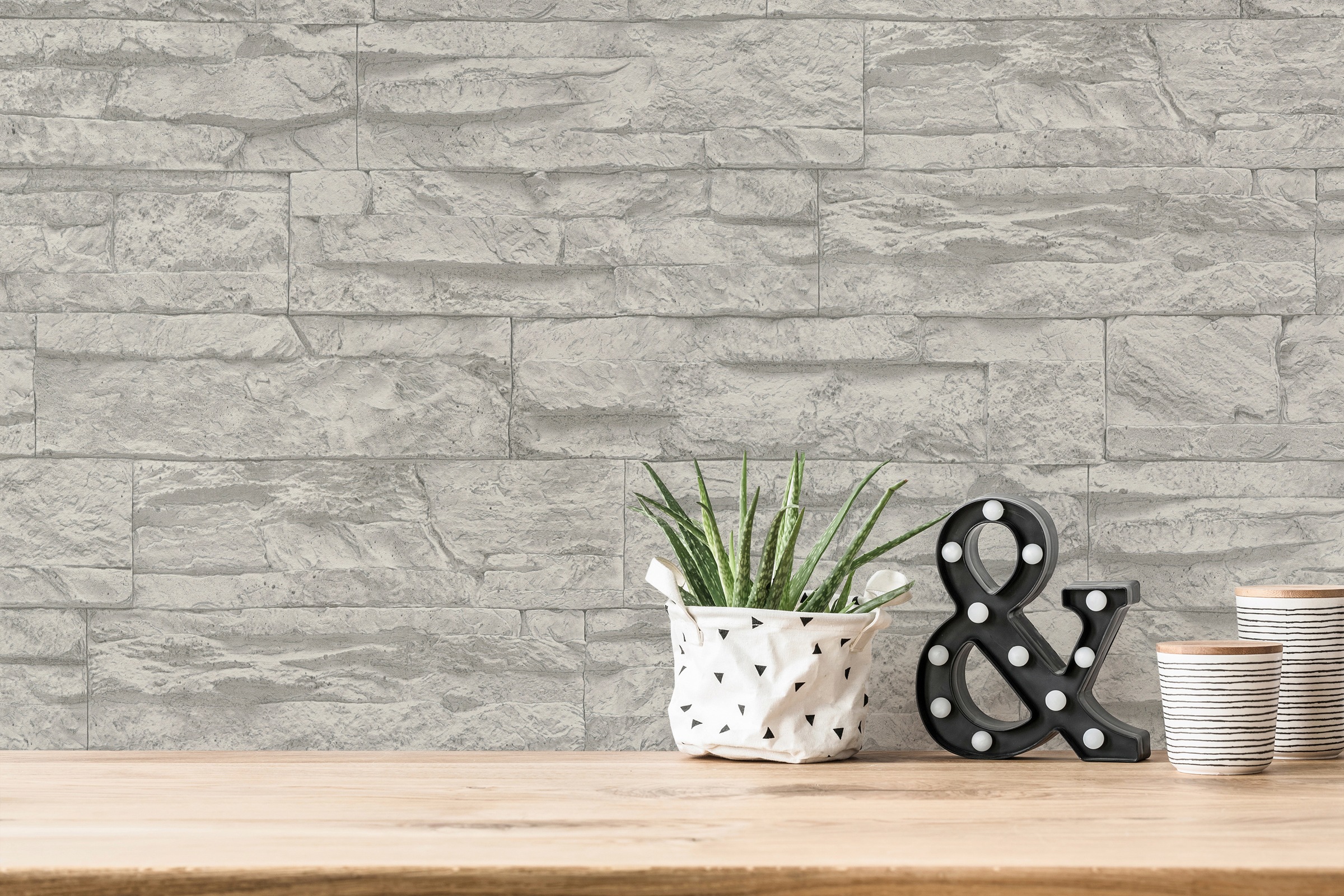 living walls Vinyltapete »Best of Wood`n Stone 2nd Edition«, Steinoptik-gemustert-Motiv, Modern Tapete Stein Tapeten Wohnzimmer Schlafzimmer Küche Flur Design