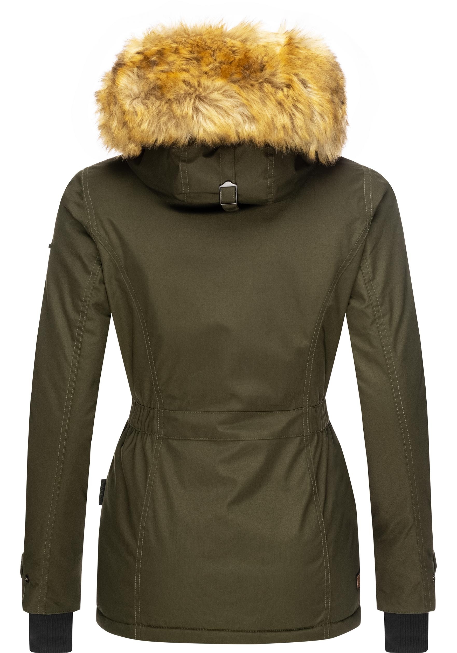 Navahoo Winterjacke »Laura«, mit Kapuze, edler Parka mit Kunstfell-Kapuze