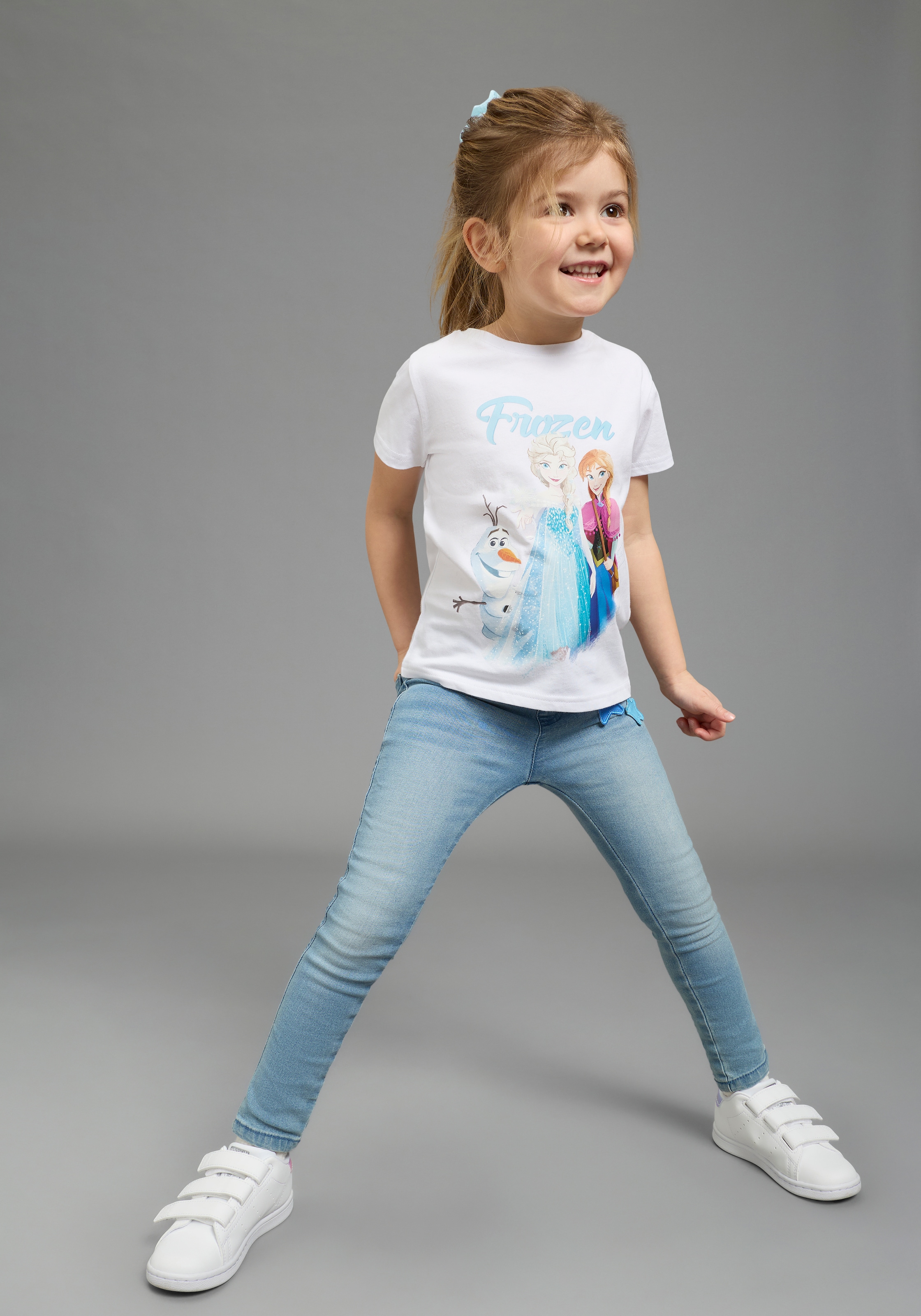 KIDSWORLD T-Shirt »FROZEN: ELSA & ANNA - Disney Shirt« Kurzarm, Rundhalsausschnitt, bedrucktes Single Jersey