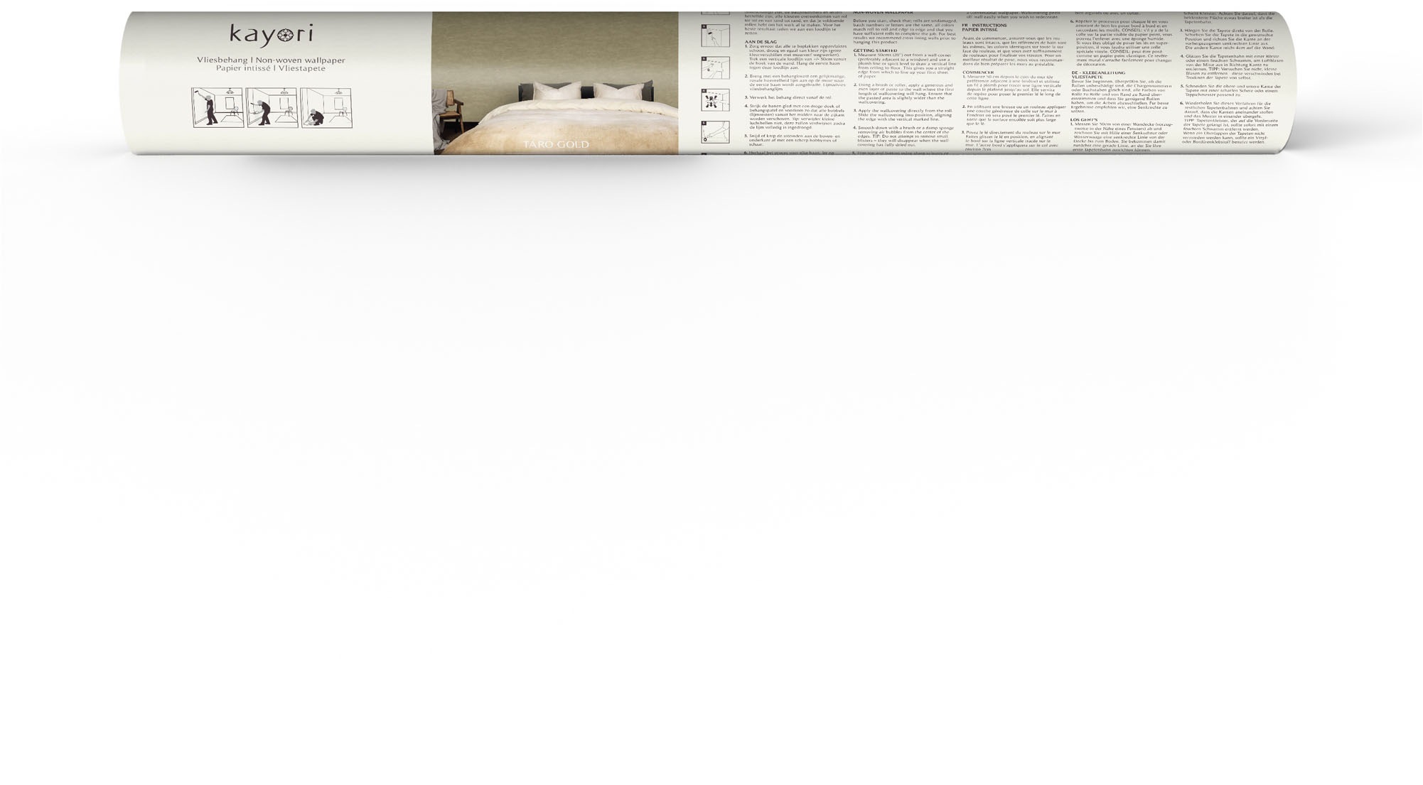 kayori Vliestapete »Taro« Leinenoptik glatt 10mx52cm (ca. 5m2)