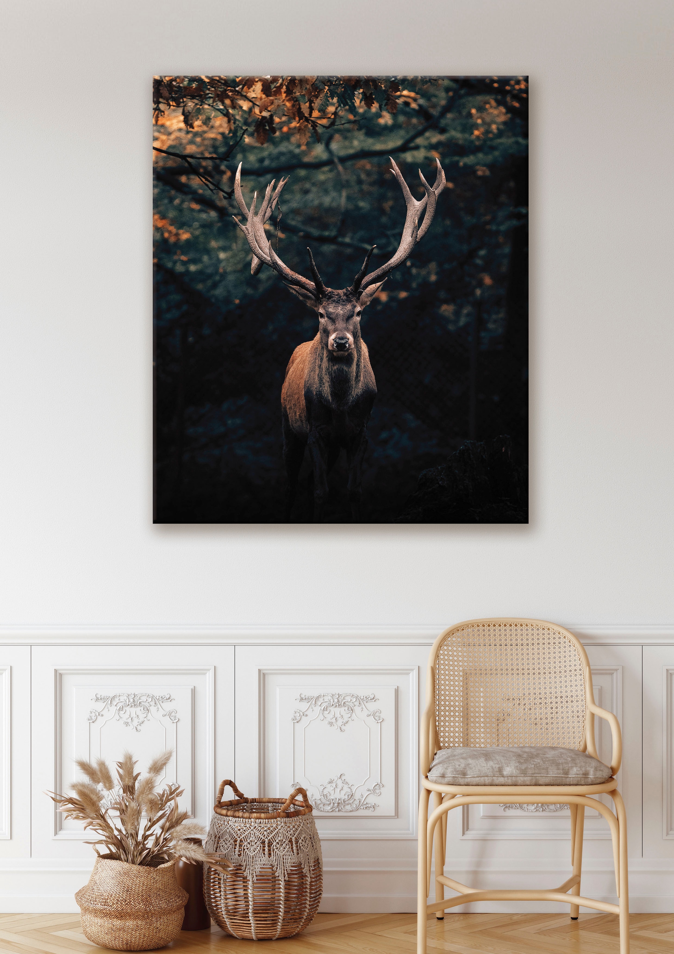 Bönninghoff Leinwandbild, Hirsch-Hirschbilder-Hirsche-Rehe-Tiere-Wildtiere- günstig online kaufen