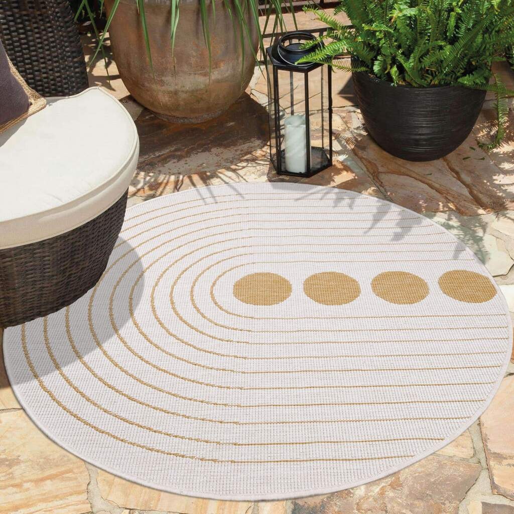 Outdoorteppich »DUO RUG 5739«, rund, Wendeteppich Wetterfest In- & Outdoor, Balkon,...