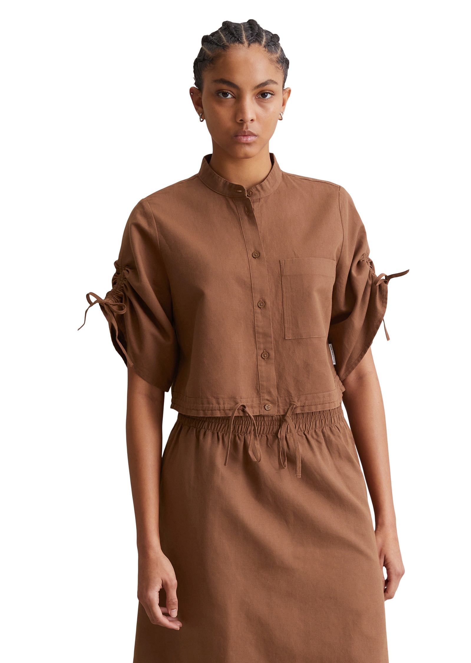 Marc OPolo DENIM Kurzarmbluse "mit Tunnelzug-Details" günstig online kaufen