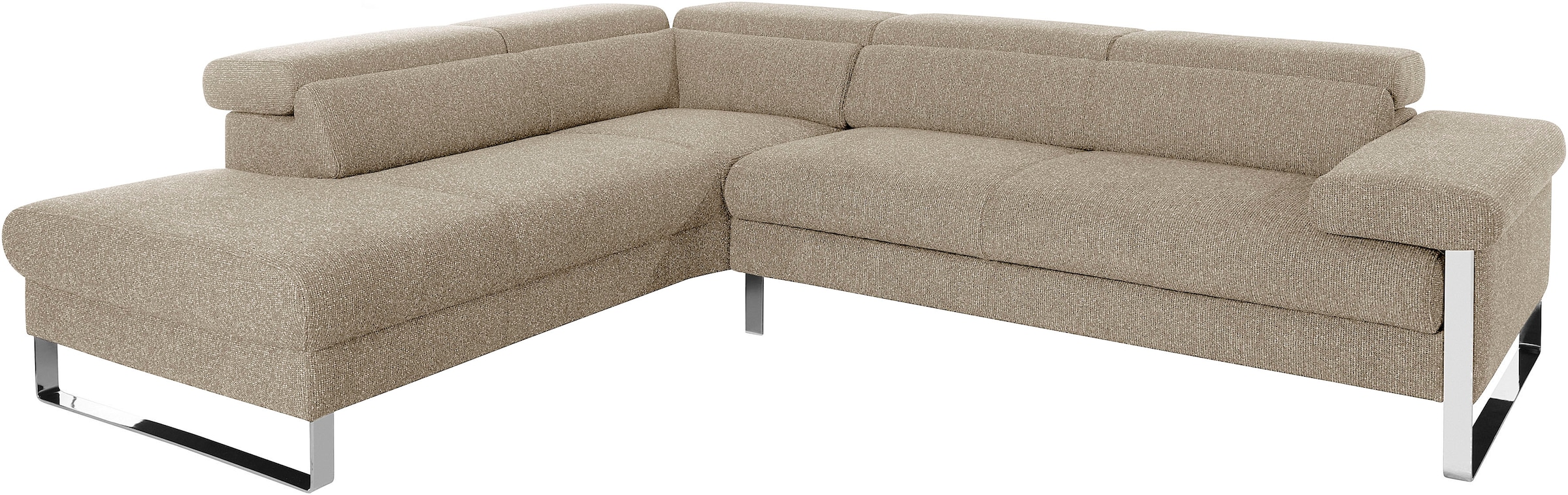 W.SCHILLIG Ecksofa »finn, toller Sitzkomfort, L-Form, hochwertige Verarbeitungsdetails«, German Design Award 2016, Fußgestell Chrom glänzend, Breite 281 cm