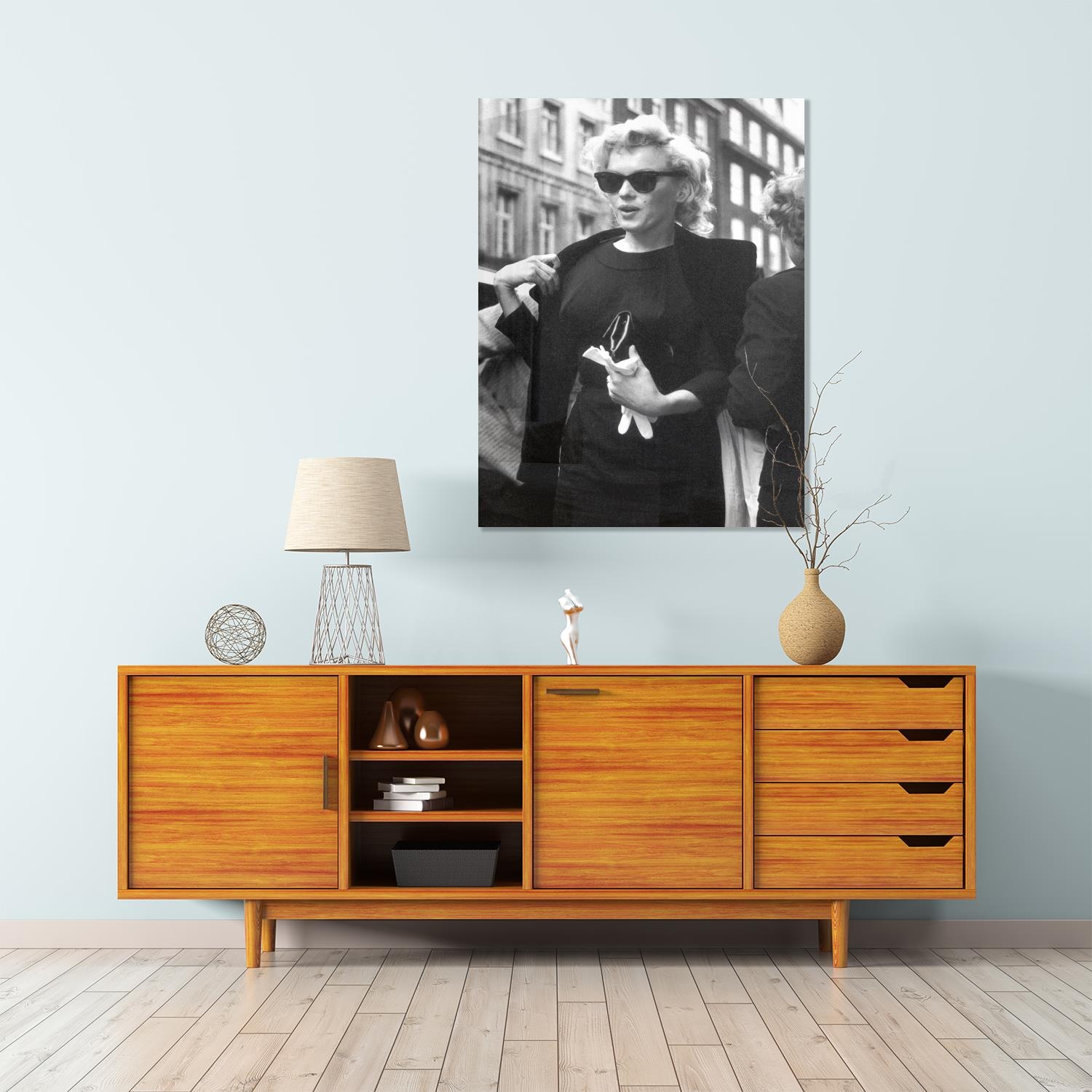 queence Acrylglasbild "Sunglasses", Schwarz-Weiß-Frau-Stars-Portrait-Foto-F günstig online kaufen