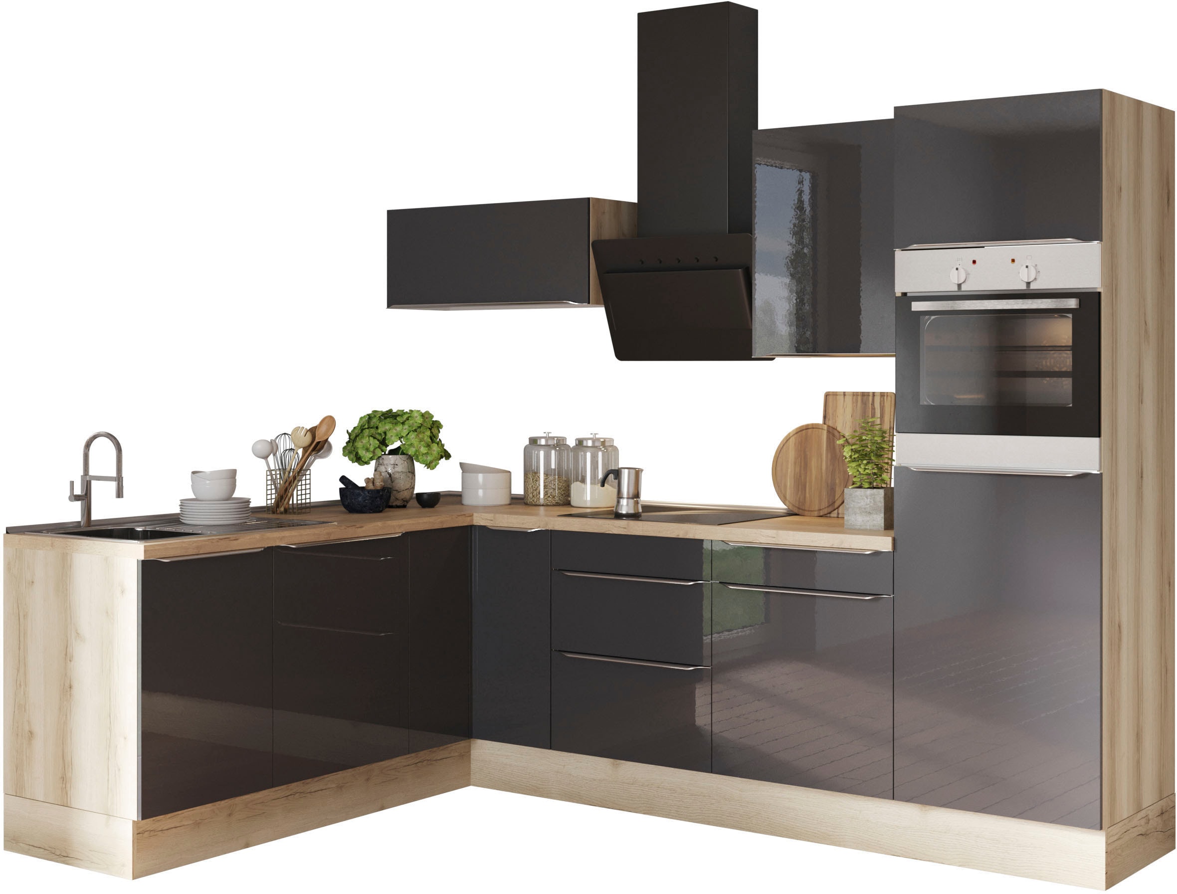 OPTIFIT Winkelküche "Aken Stellbreite 270x200 cm", wahlweise mit E-Geräten günstig online kaufen