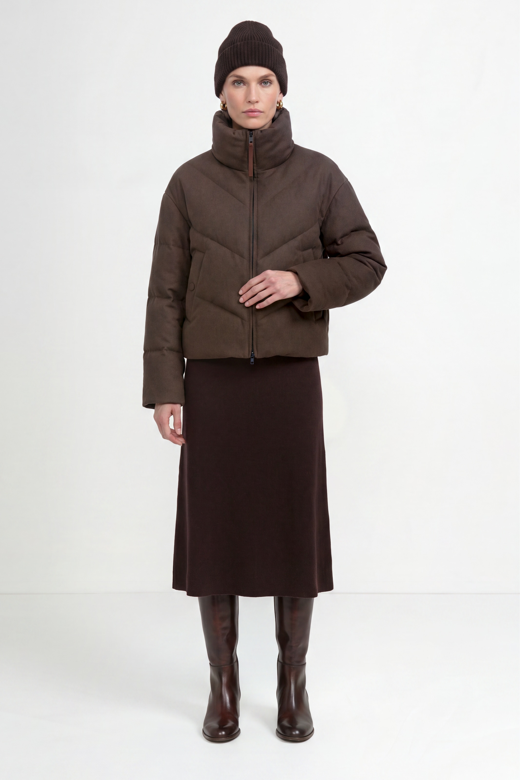 RICHROYAL Steppjacke ohne Kapuze aus Woll-Mix, Regular fit mit Stehkragen