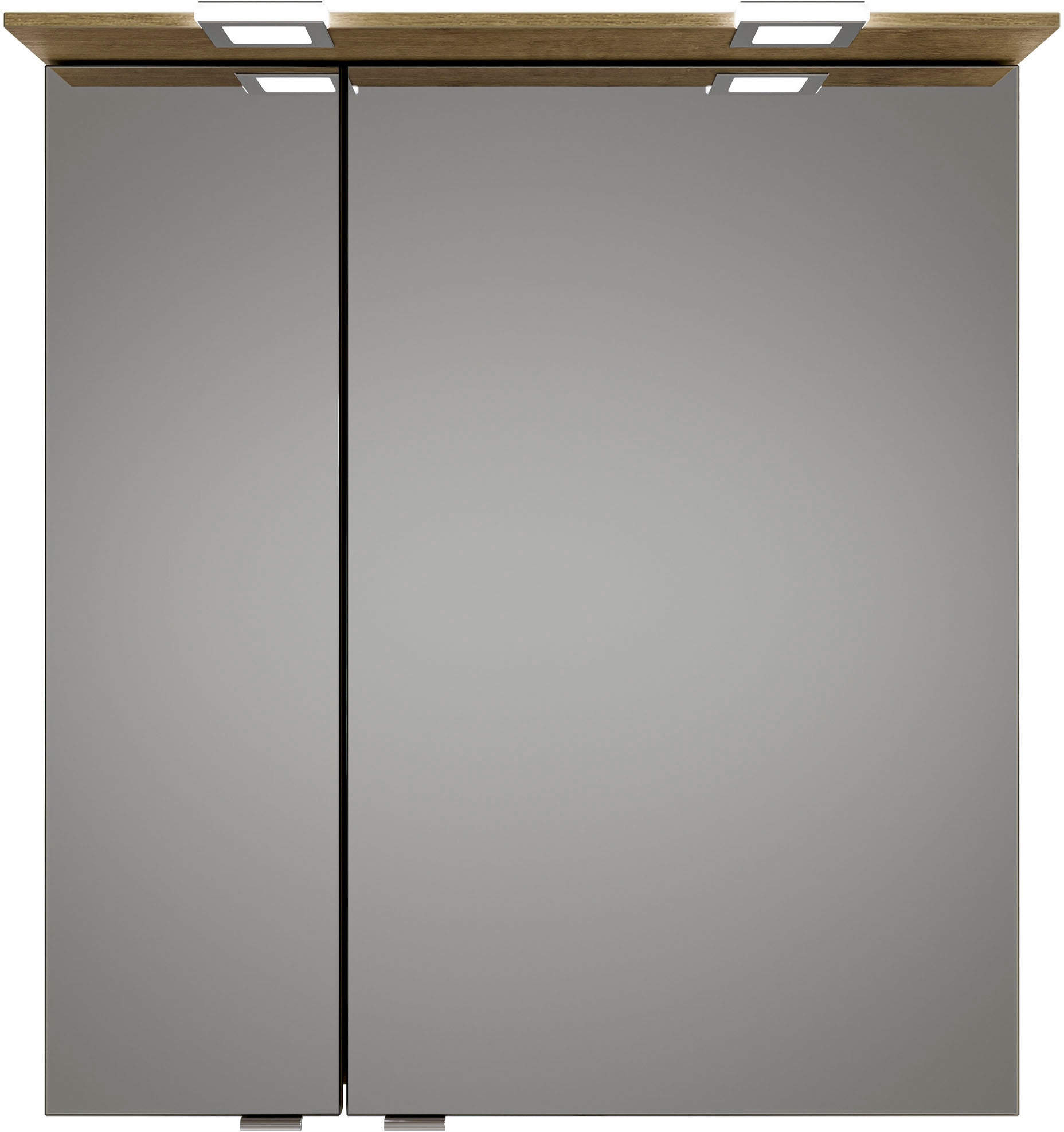 Saphir Badmöbel-Set »Serie 6025 2-teilig Mineralmarmor-Waschtisch mit LED-Spiegelschrank«, (2 St.), Waschplatz 67 cm breit, 2 Schubladen, 2 Spiegel-Türen, inkl Türdämpfer