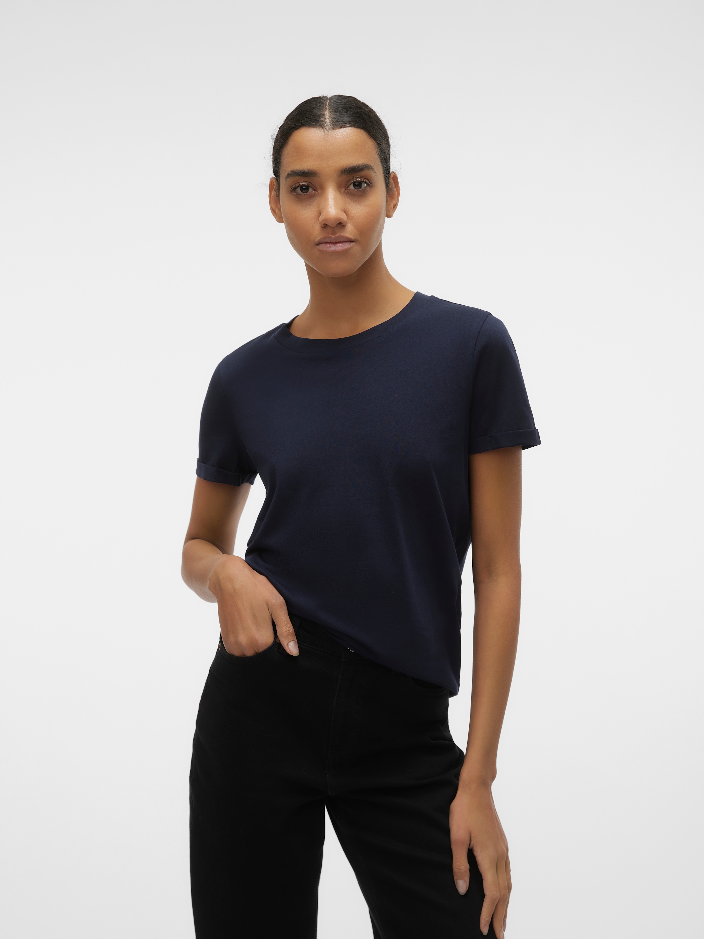 Vero Moda Kurzarmshirt "VMPAULA S/S T-SHIRT NOOS" Baumwolle, regular fit günstig online kaufen