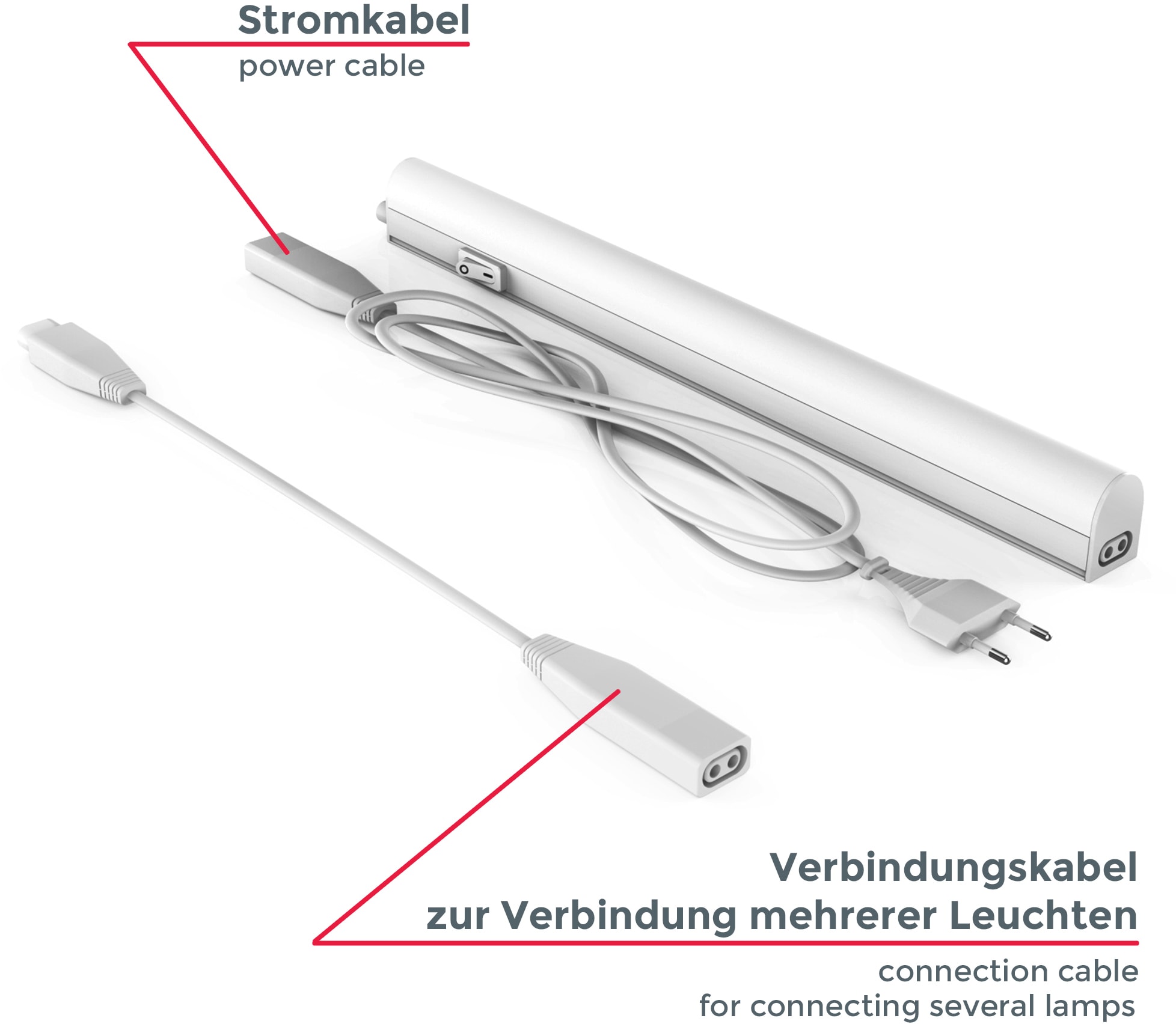 B.K.Licht Lichtleiste, 1 flammig, Leuchtmittel LED-Board | LED fest integriert, Unterbauleuchte, Küchenlampe, Stecksystem, 4W 400 Lumen 4.000K, weiß