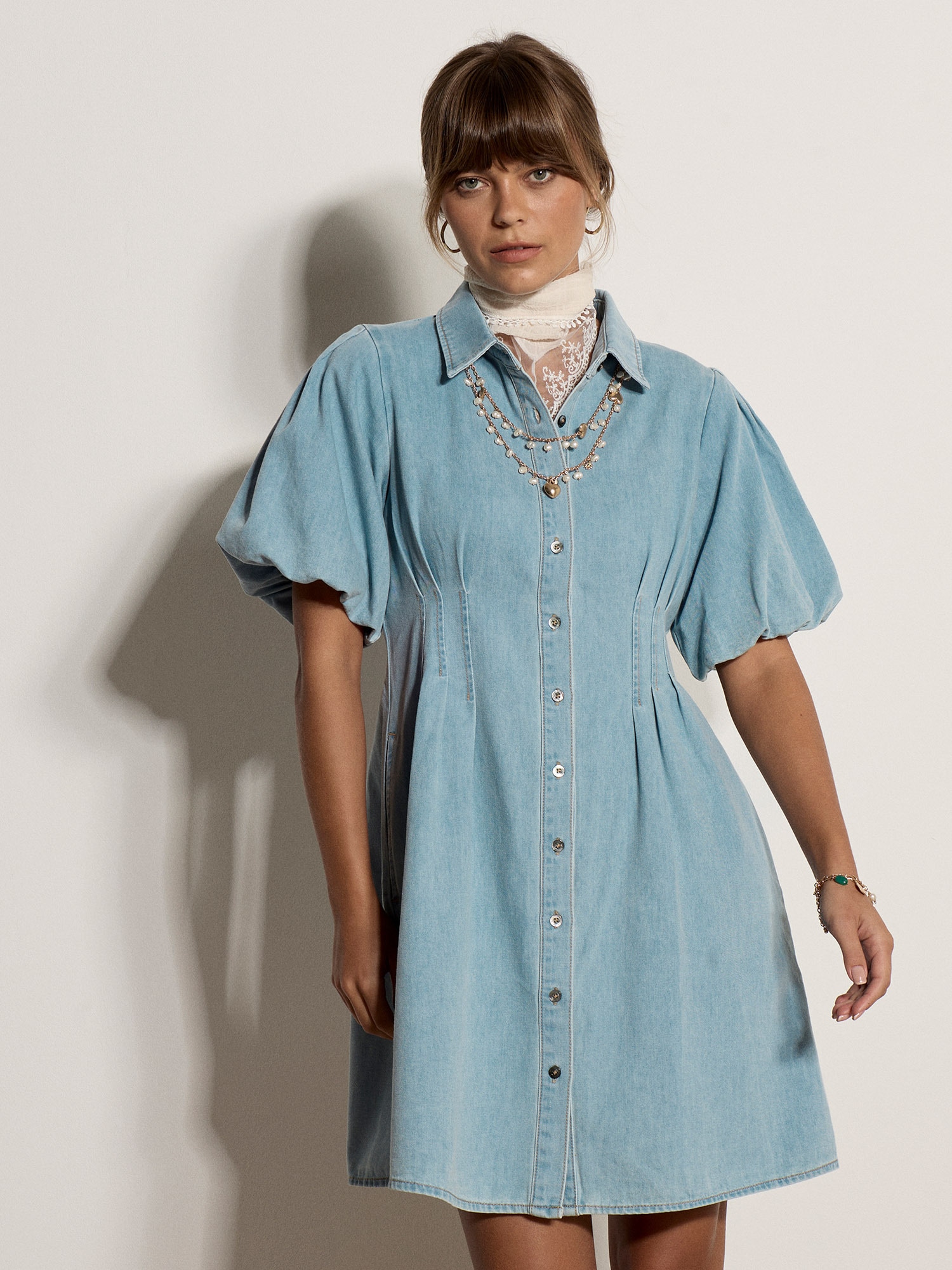 Apricot Minikleid »Hemdblusenkleid« aus Jeans