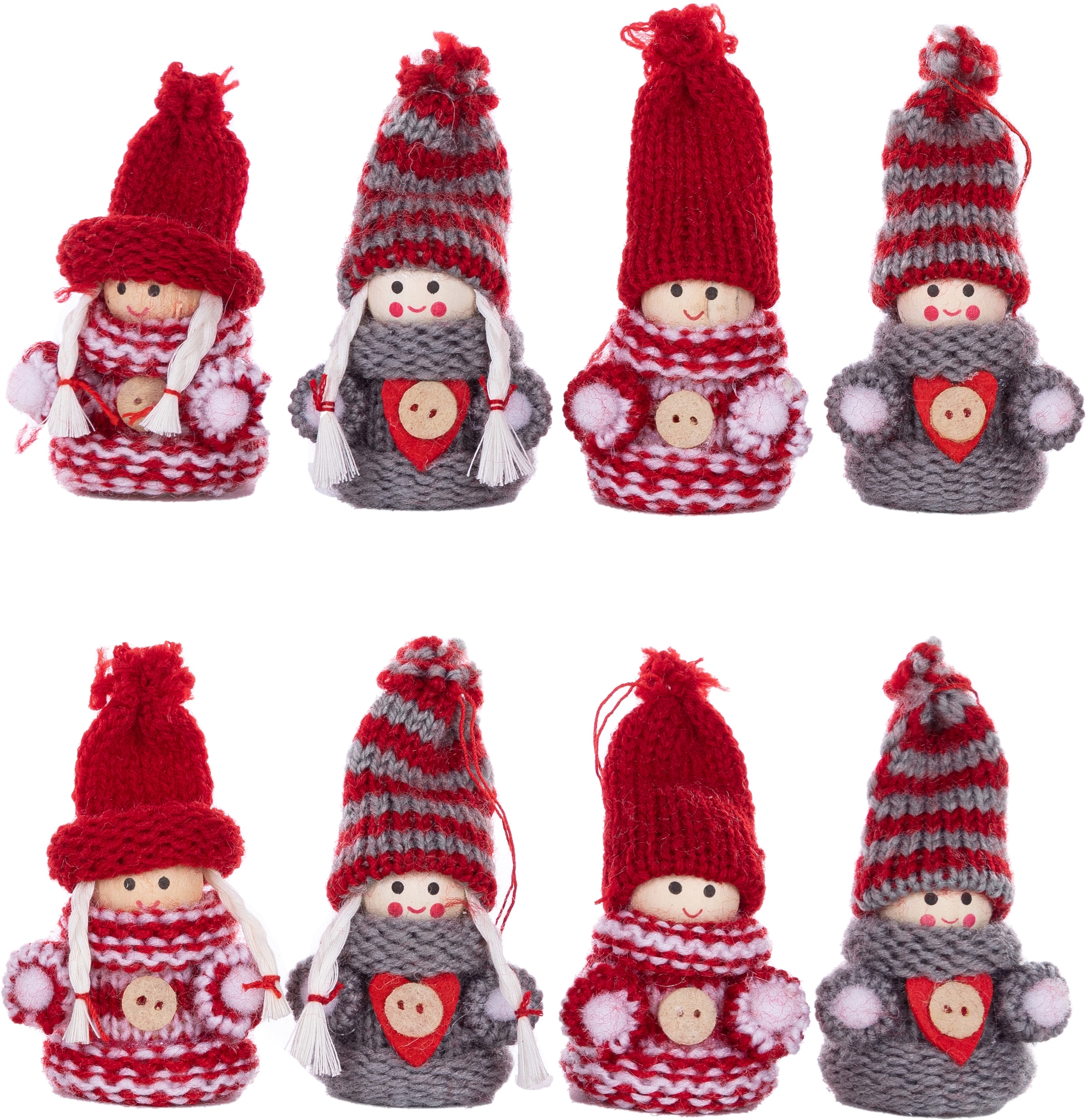 Myflair Möbel & Accessoires Weihnachtsfigur "Weihnachtsdeko rot", Wollwichtel Baumhänger, Länge ca. 7 cm