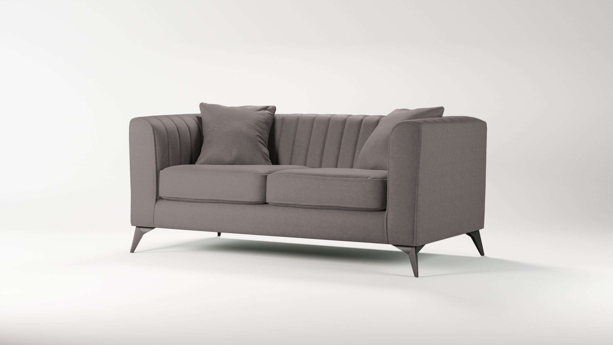 Places of Style 2-Sitzer »MATTHEW elegantes Designsofa, Maße B/T/H: 170/86/74 cm«, Steppung im Rücken, lose Sitzkissen, incl. Zierkissen