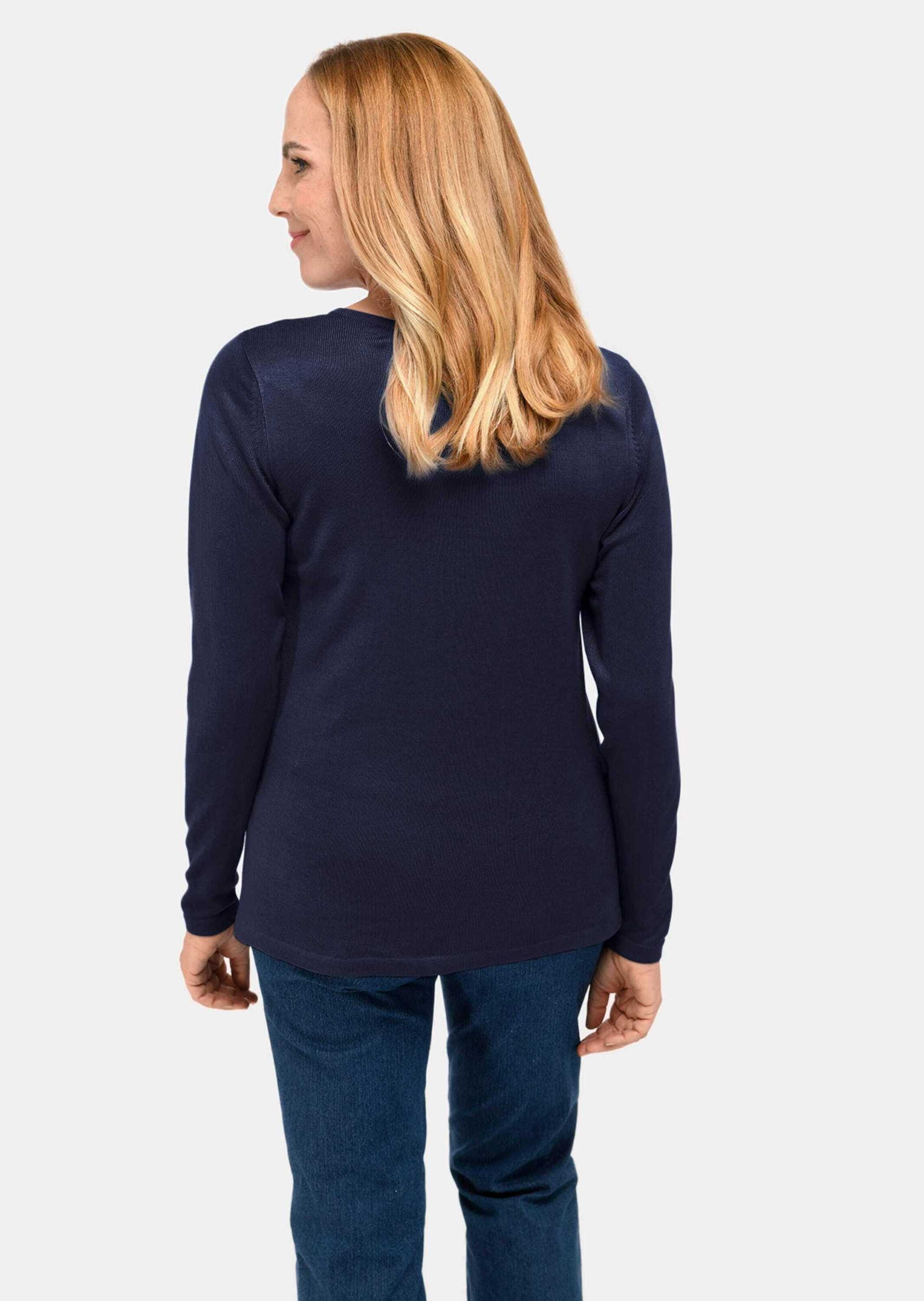 GOLDNER Strickpullover »Kurzgröße Unkomplizierter Pullover mit V-Ausschnitt«