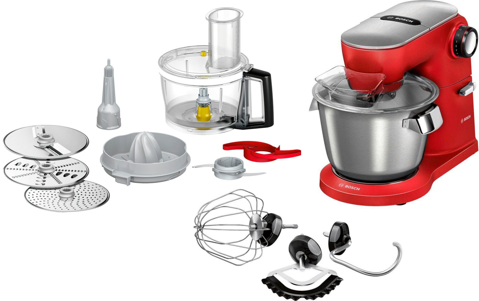 BOSCH Küchenmaschine "Serie 8 MUM9A66R00, Gratis Set VeggieLove Plus MUZ9VLP1", Knethaken/Rühr-/Silikonbesen spülmaschin