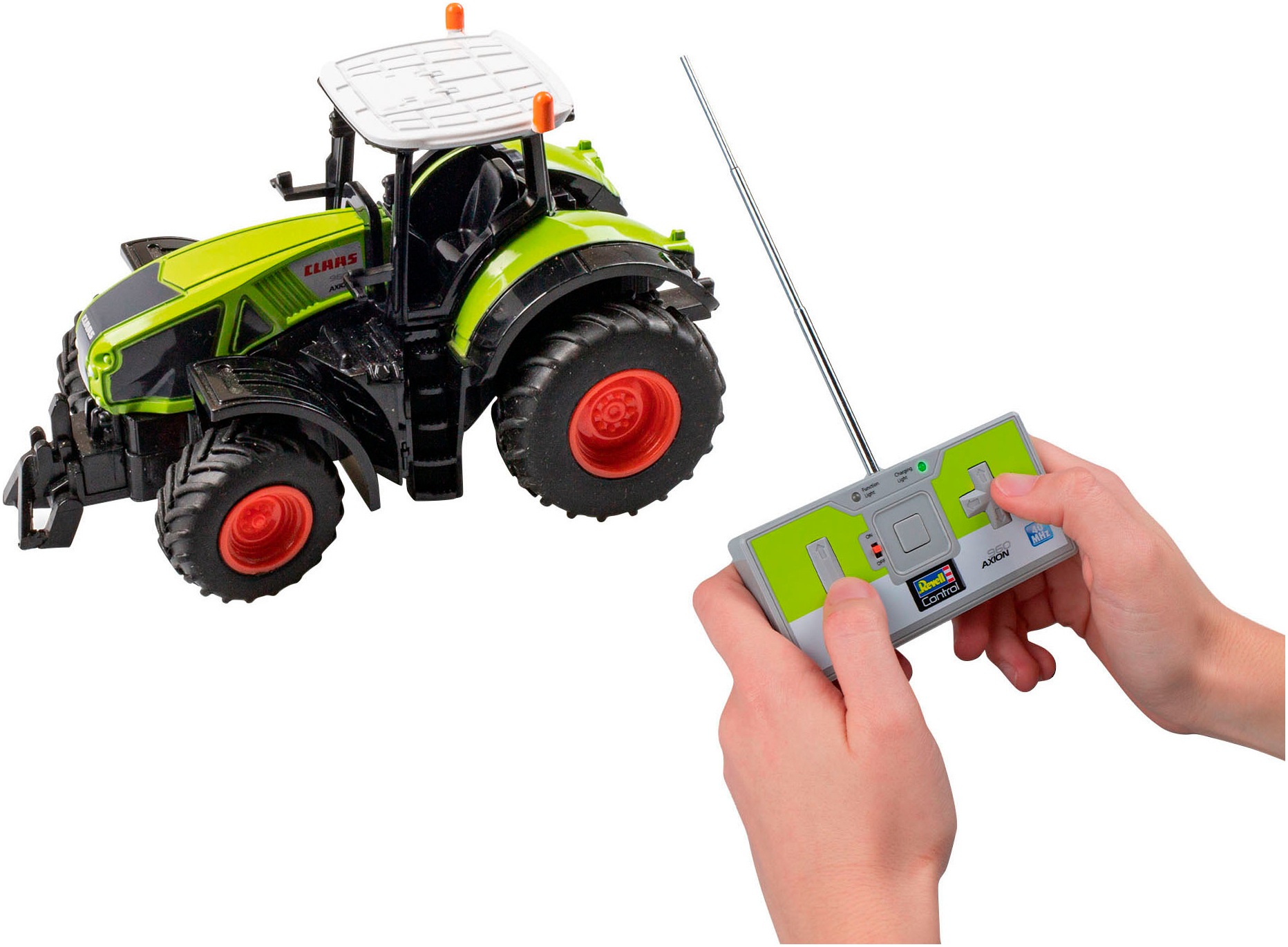 Revell® Spielzeug-Adventskalender »Bauernhofabenteuer, mit RC Traktor Claas Axion 960 zum Selberbauen«, ab 6 Jahren, inklusive Bauernhoftieren und -zubehör