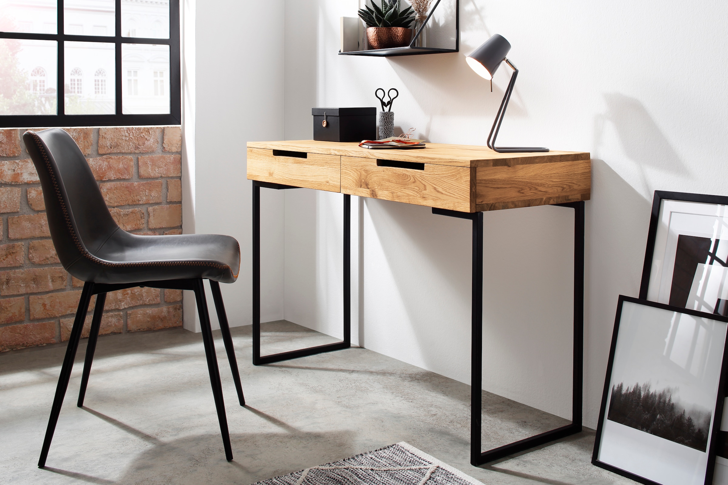 Home affaire Schreibtisch, (Maße (B/T/H): 110/45/76 cm), Laptoptisch, Eiche günstig online kaufen