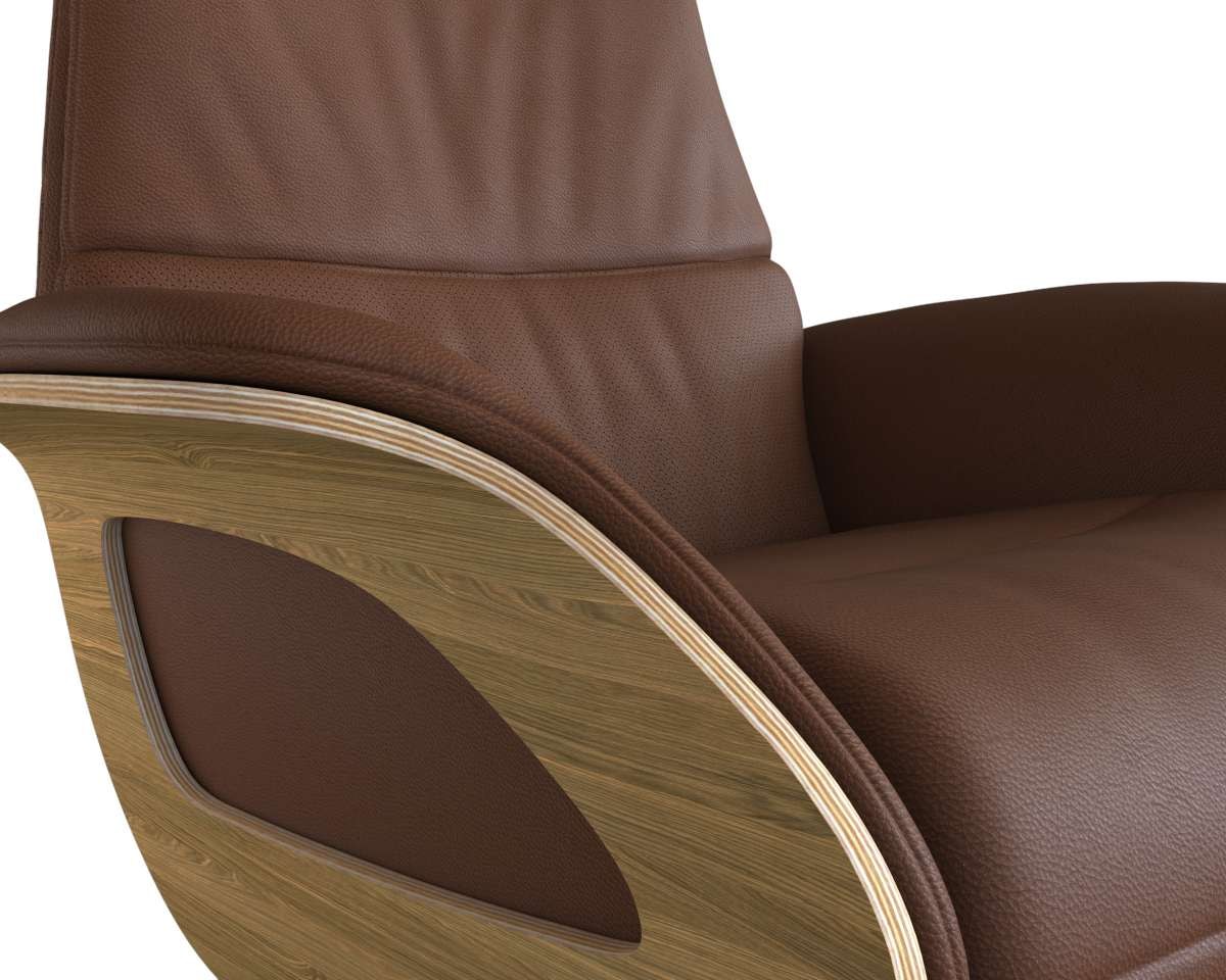 FLEXLUX Relaxsessel »Clement elektrischer Funktionsessel«, Größe M, Rücken & Fußteil elektrisch, Akku, Arml. Eiche, Fuß schwarz