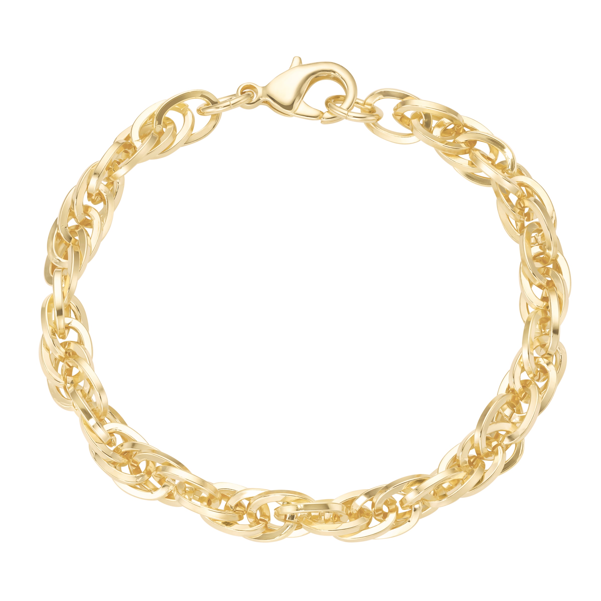 "Armband FIRETTI ""Schmuck Geschenk Tombak Armschmuck Armkette Doppelankerkette 4-kant"" Gr. 19, gold (gelbgoldfarben), Armbänder, Damen, 19, Tombak