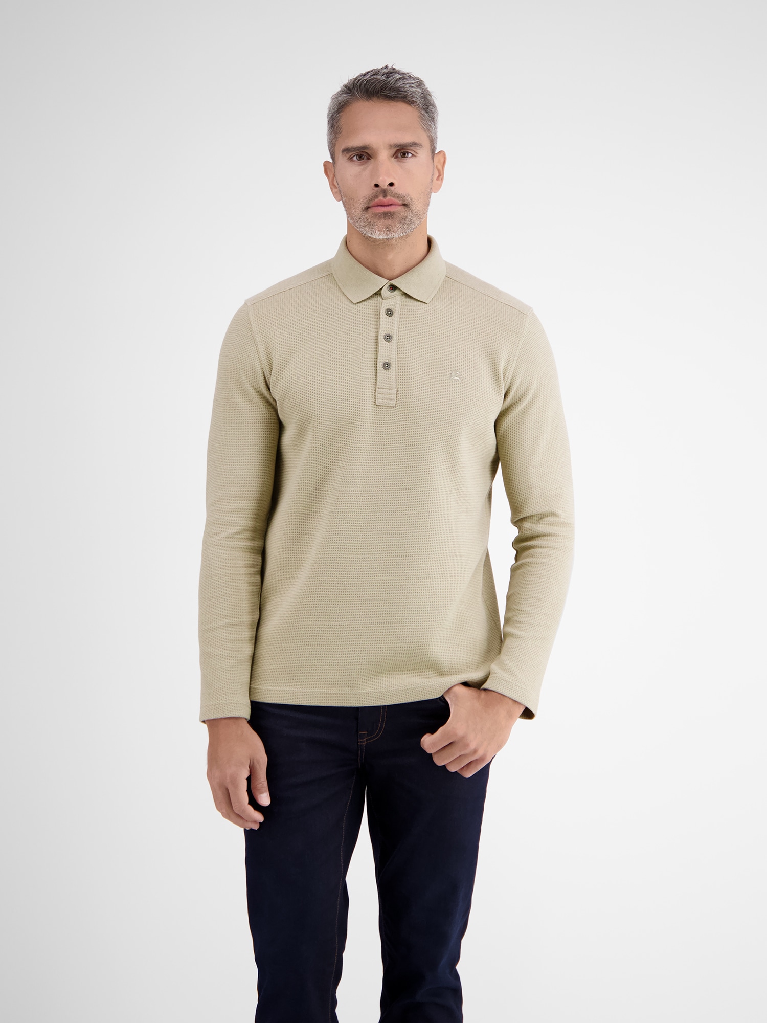 LERROS Sweatshirt »LERROS Langarmpolo, unifarbenes Waffelpiqué« ▷ | BAUR bestellen