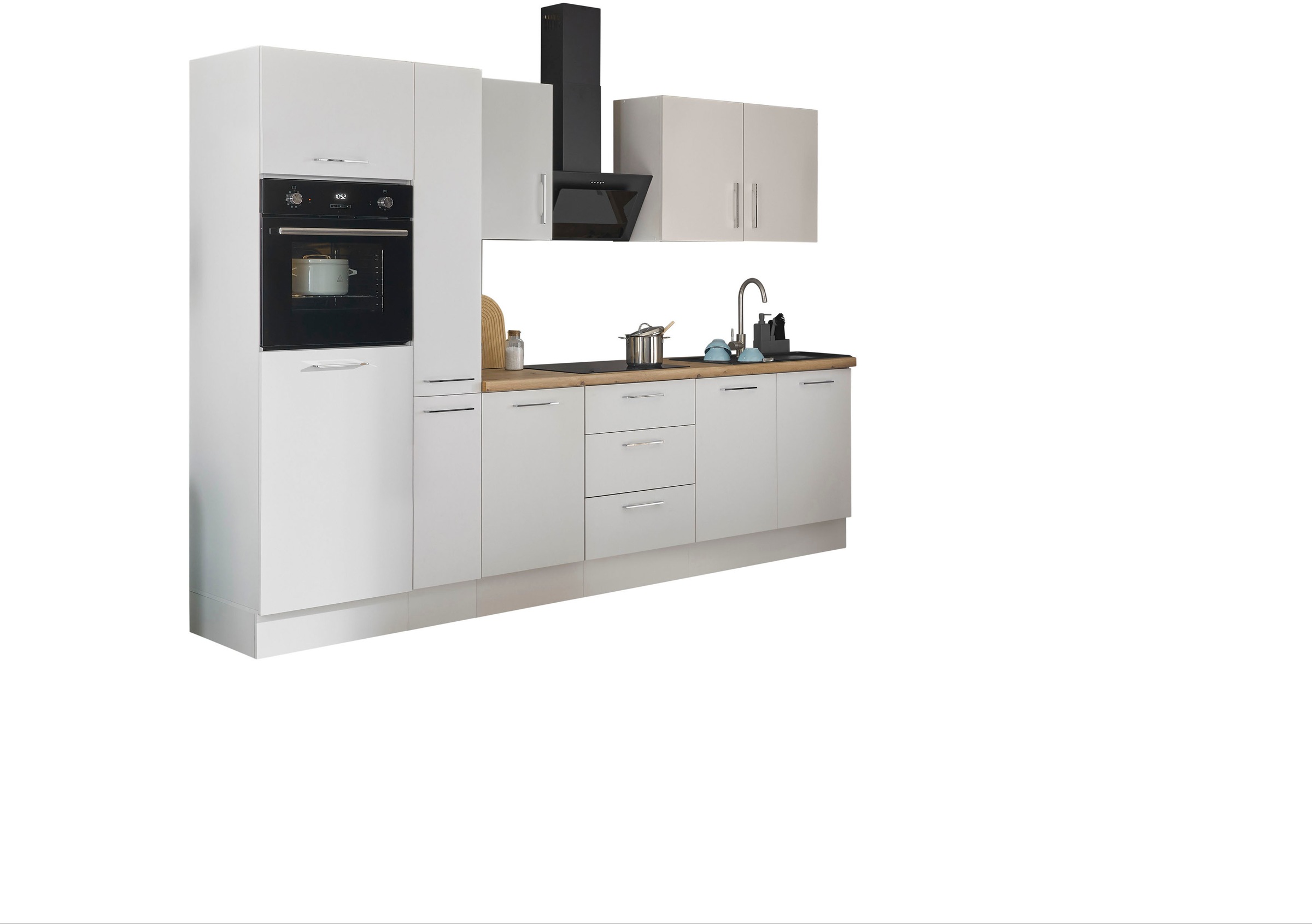 BASIC by Balculina Küchenzeile »Turin«, Breite 300 cm, wahlweise mit E-Geräten